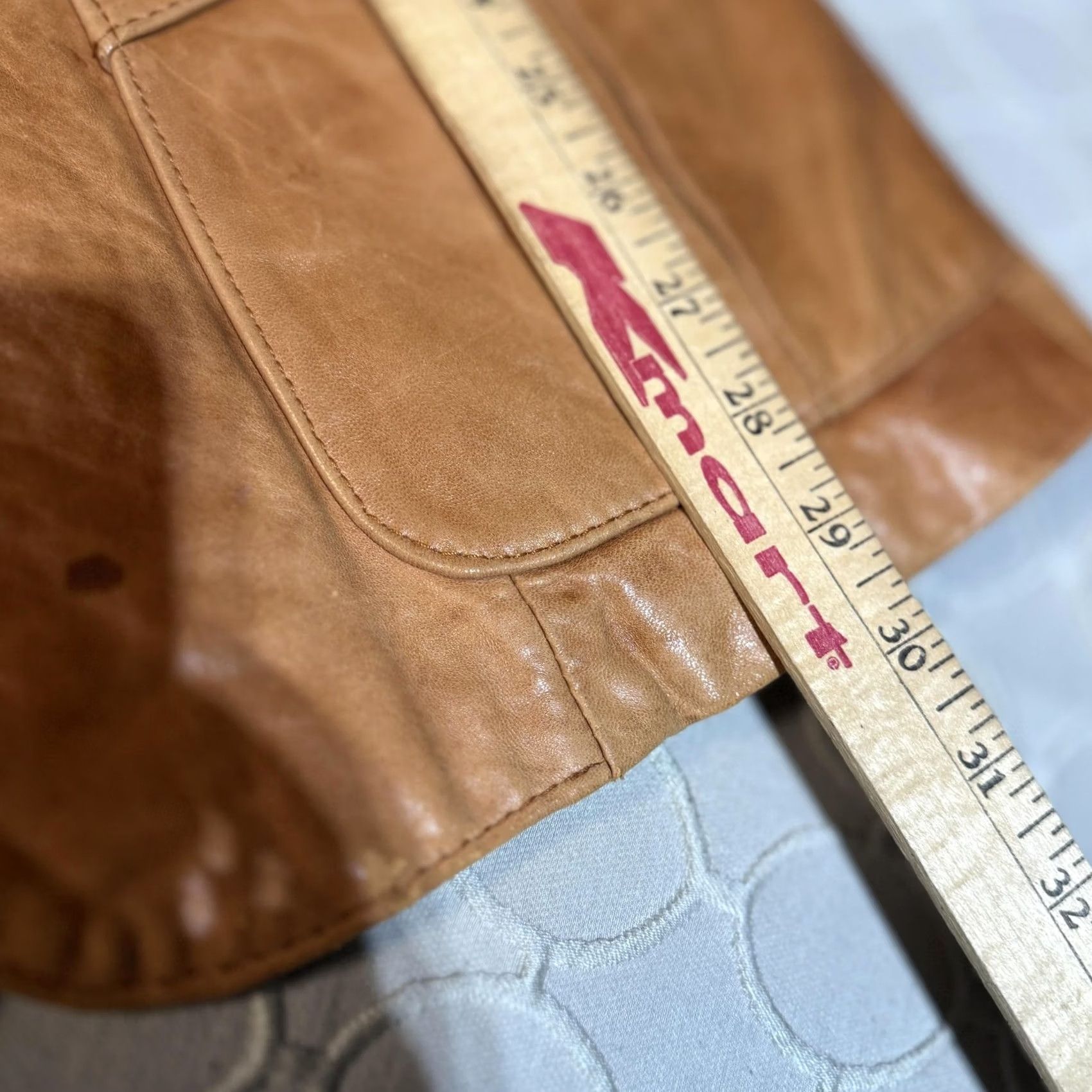 Wilson VINTAGE Welcome Super Leather Blazer Mens 40 Brown Leather Two Button Long Single Breasted Jacket Regular Slim? Size 40R - 8 Thumbnail