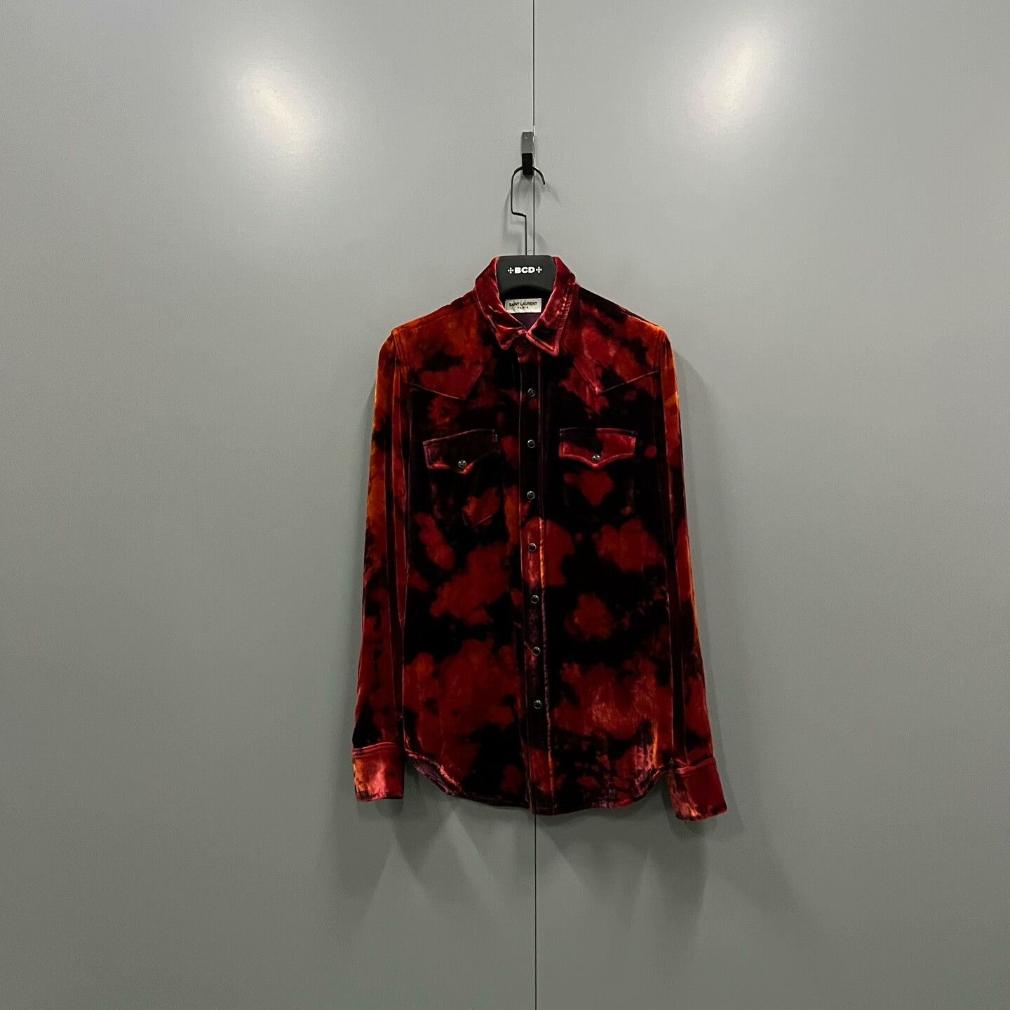 Saint Laurent Paris Saint Laurent Tie-Dye Velvet Shirt Size US M / EU 48-50 / 2 - 1 Thumbnail