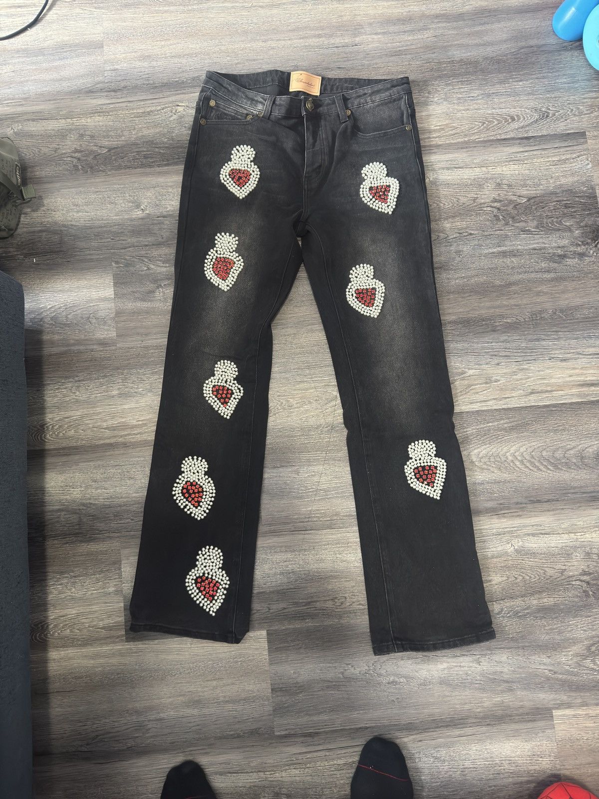 Whensmokeclears WHEN SMOKE CLEARS | PEARL DENIM BLACK | RED SZ 30 Size US 30 / EU 46 - 5 Thumbnail