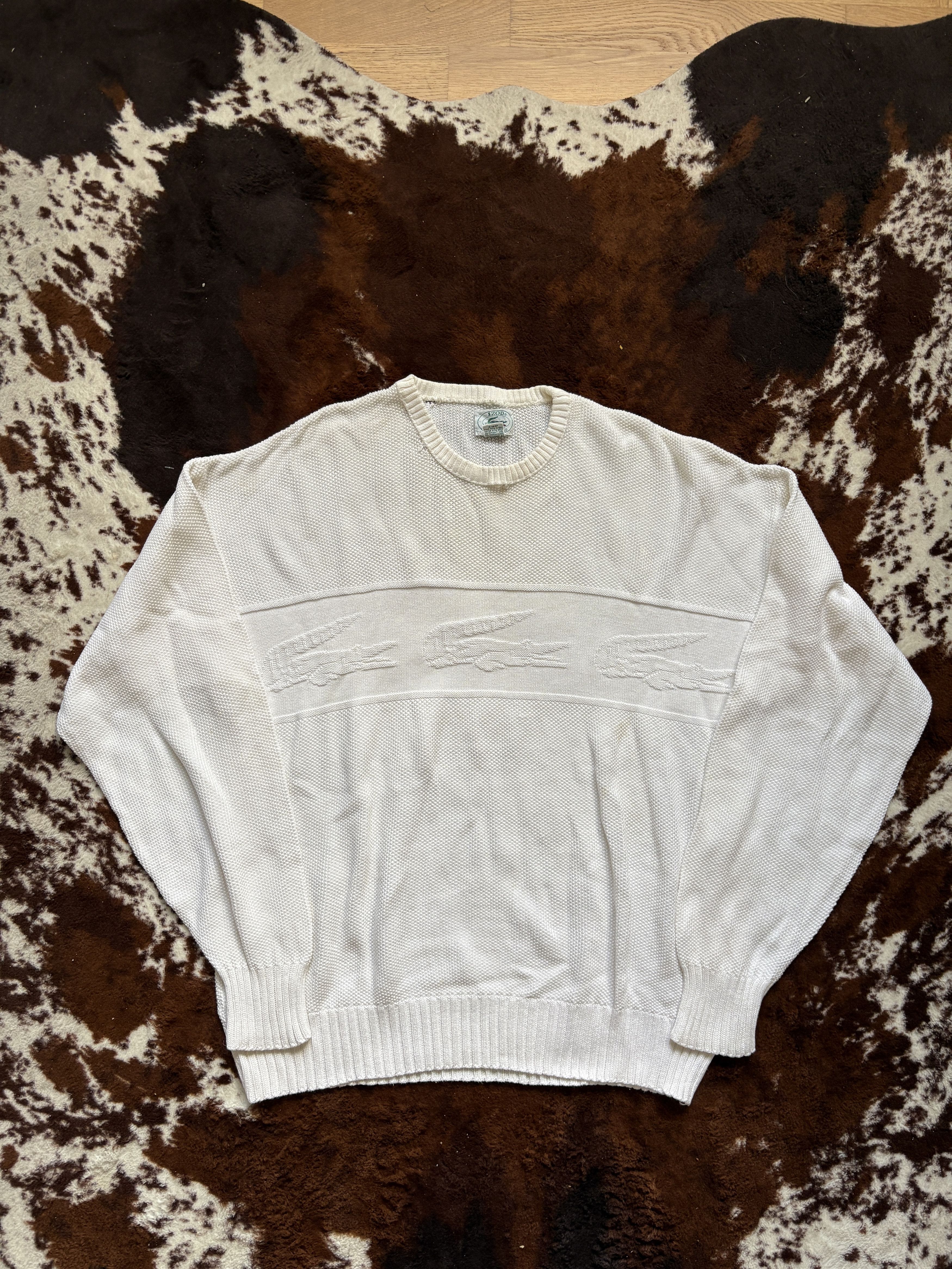Lacoste Vintage 80s Lacoste Knit Size US XL / EU 56 / 4 - 2 Thumbnail