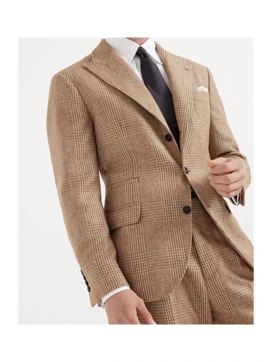 Brunello Cucinelli o1w1db10126 Checked Suit Set in Brown Size US S / EU 44-46 / 1 - 2 Thumbnail