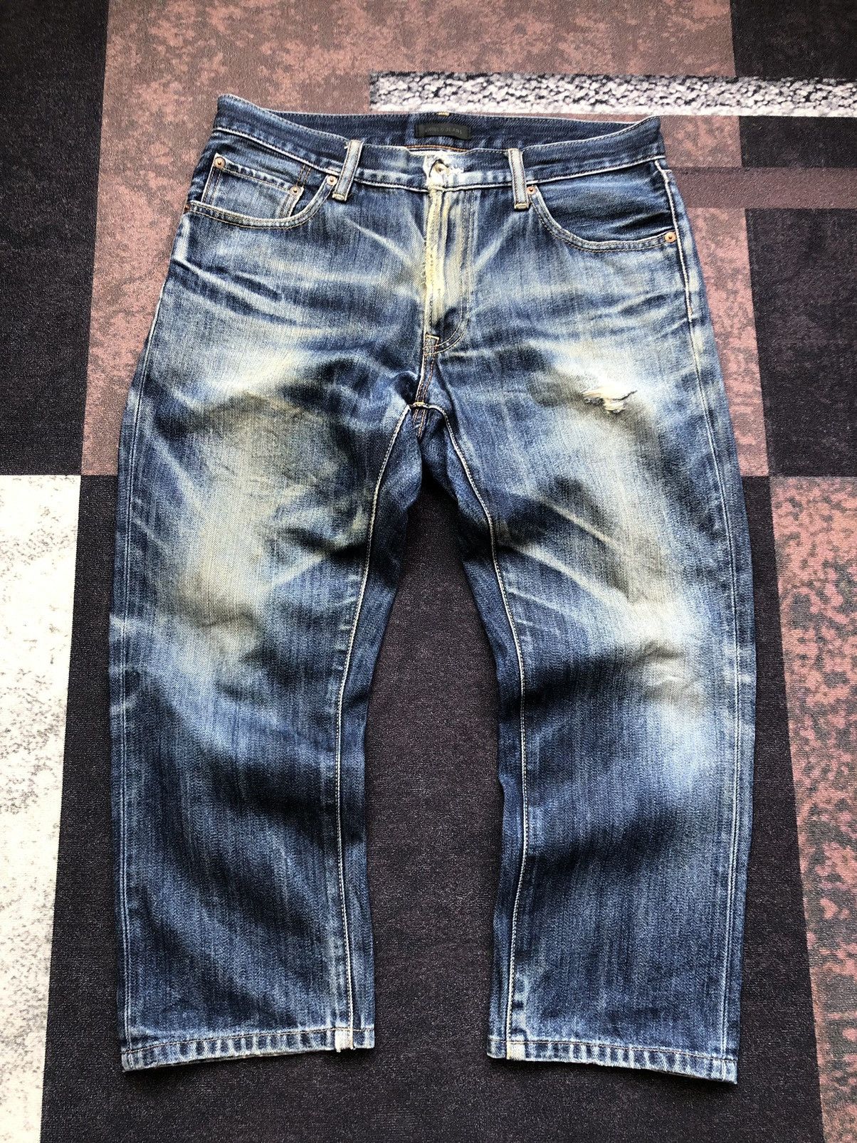 If Six Was Nine × Le Grande Bleu (L.G.B.) × Uniqlo Vintage Japanese brand uniqlo nice fade jeans lgb style Size US 34 / EU 50 - 2 Thumbnail