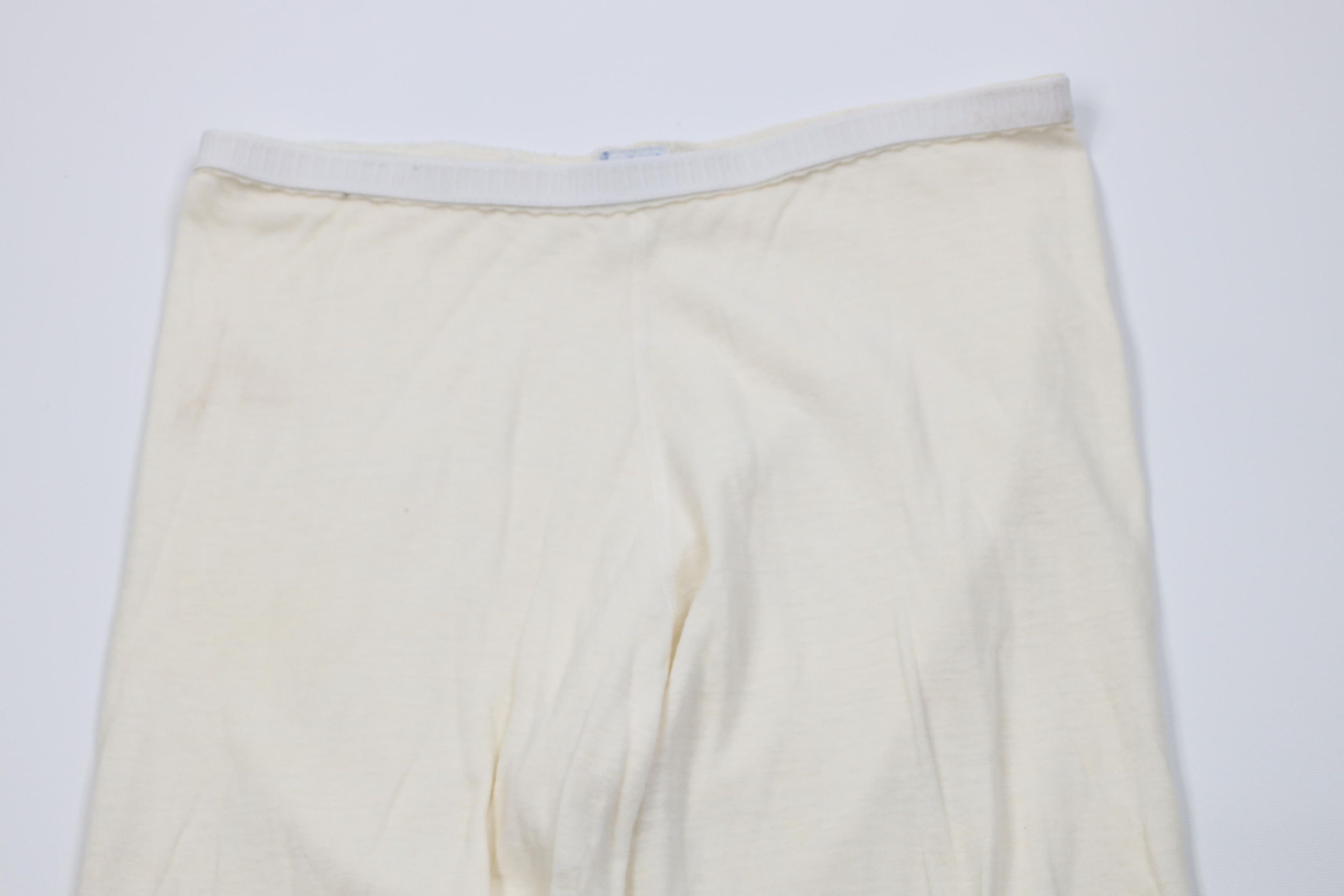 Vintage Vintage 50s 60s Wool Knit Thermal Joggers Pants Cream USA Size 38" / US 16 / IT 52 - 2 Thumbnail