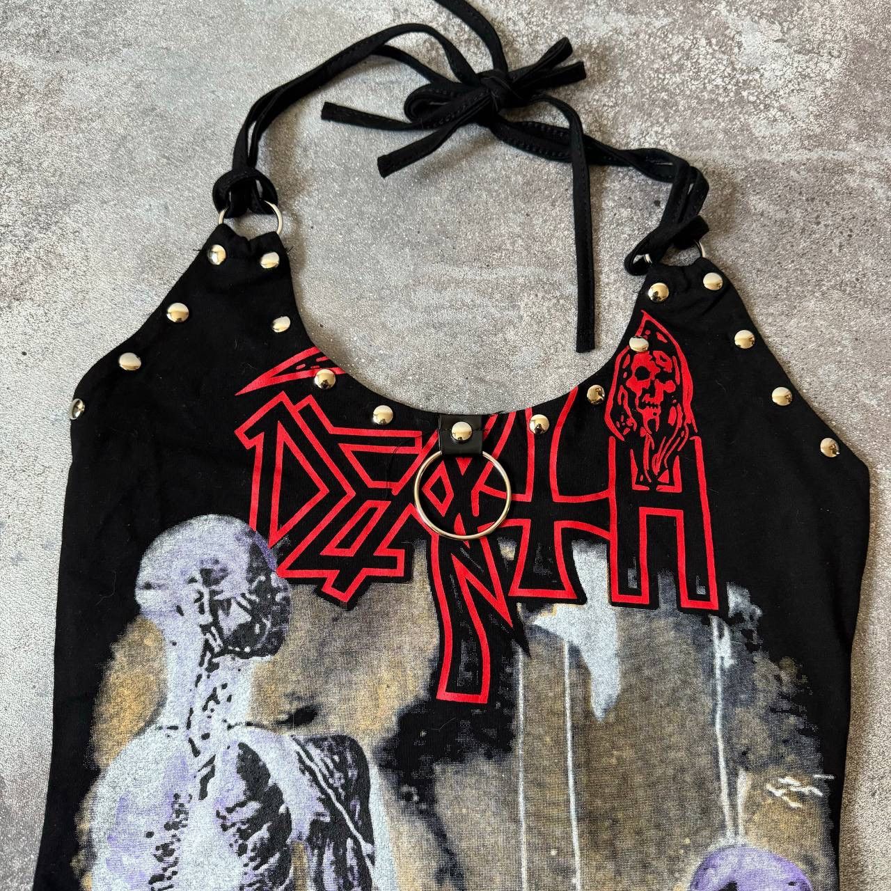 20471120 Amazing Y2K Goth Crop Top Size M / US 6-8 / IT 42-44 - 4 Thumbnail