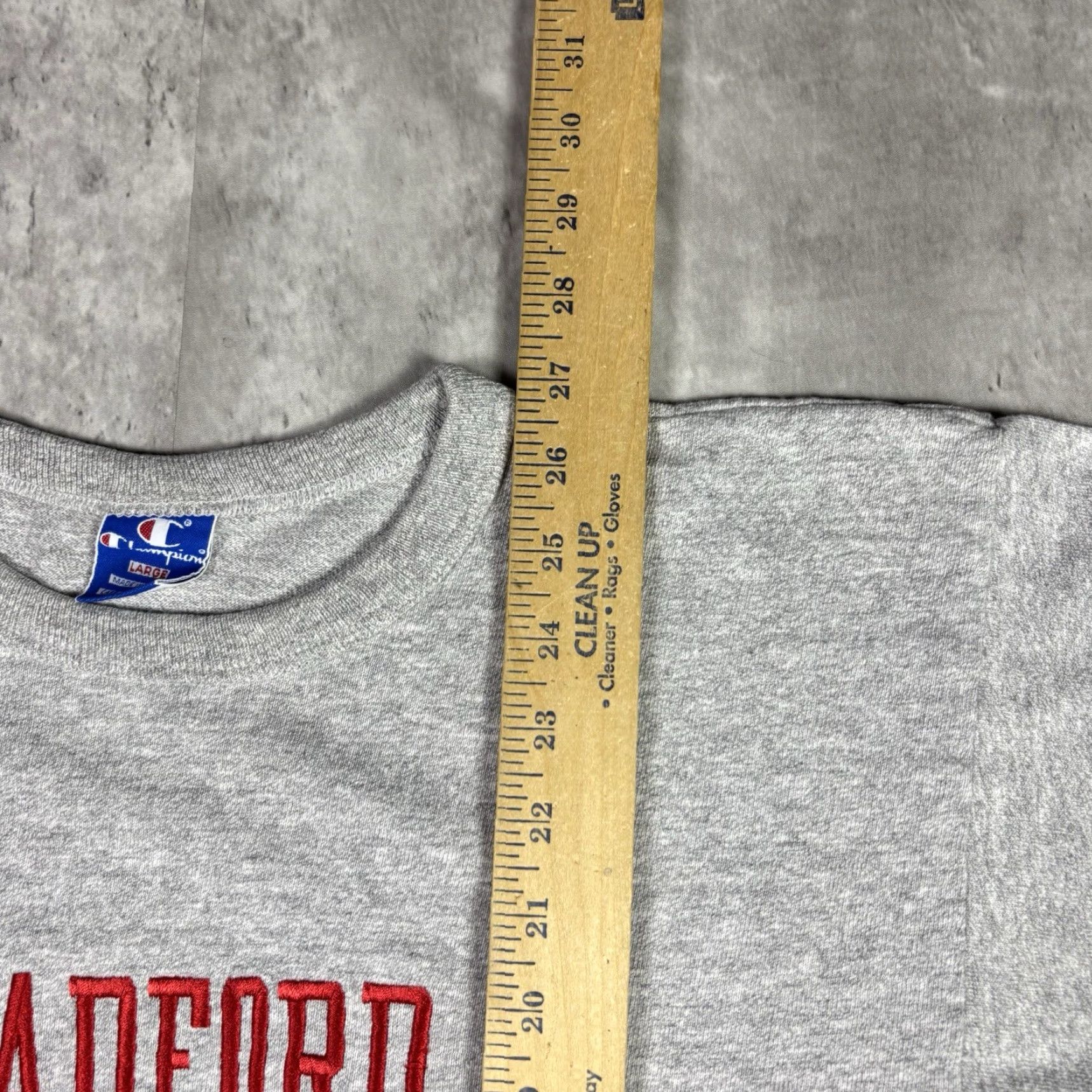 Champion VINTAGE Champion T Shirt Gray Single Stitch Adult Large 1990s University Henley Short Sleeve Cotton Heavyweight Regular Size US L / EU 52-54 / 3 - 5 Thumbnail