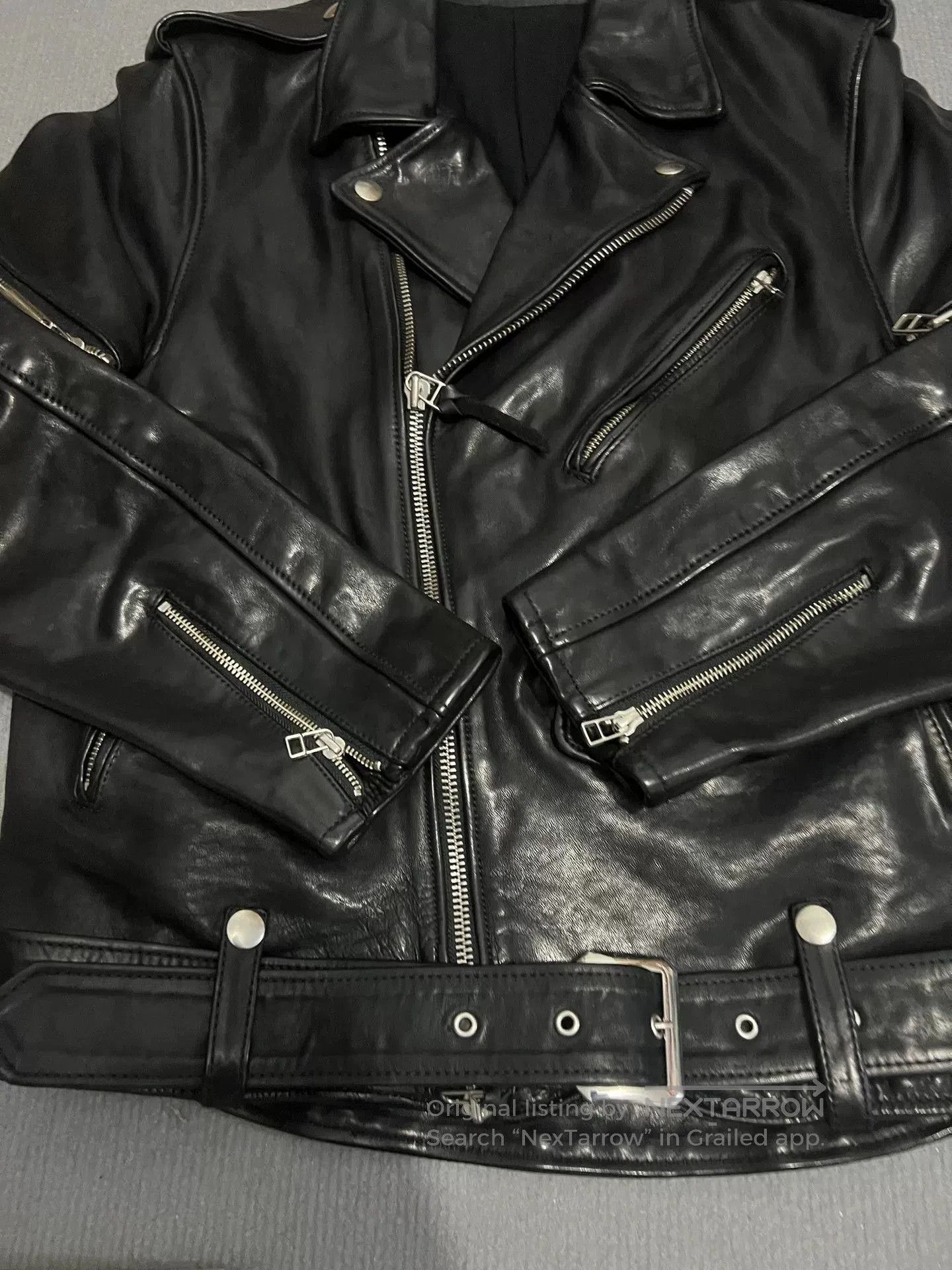 Other Horse Leather Motorcycle Jacket w/ Removable Sleeves. Size US XL / EU 56 / 4 - 2 Thumbnail