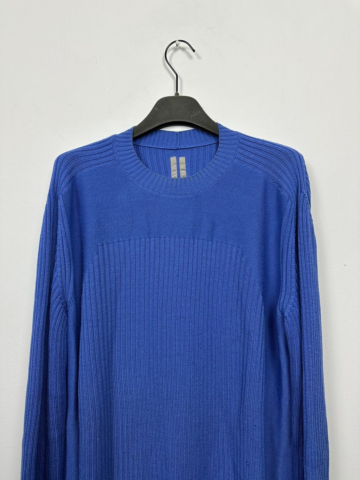 Rick Owens SS20 ‘TECUATL’ Blue Wool Geo Knit Sweater Size US L / EU 52-54 / 3 - 2 Thumbnail