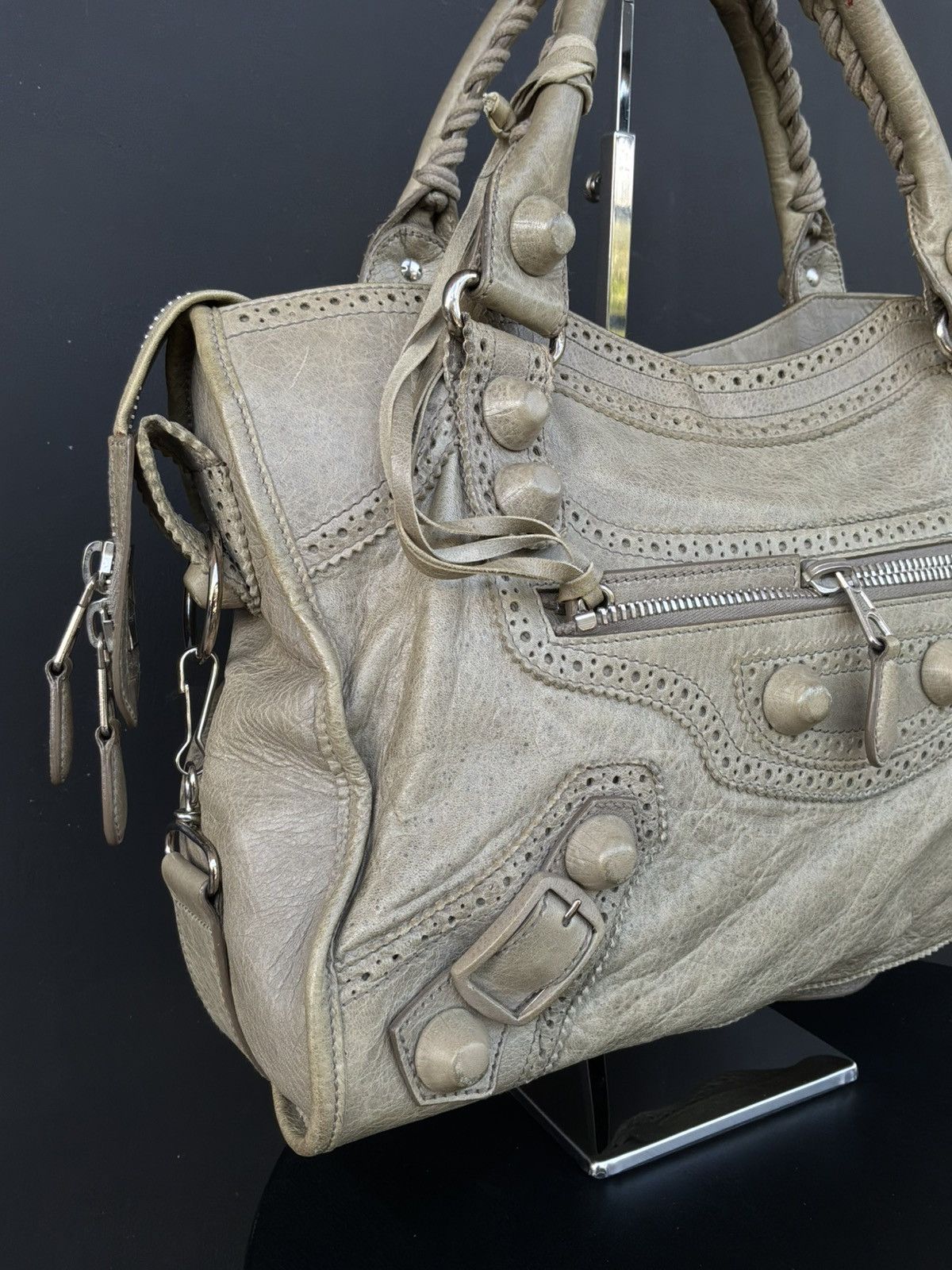 Balenciaga Balenciaga - Classic City - Giant Studs - Beige Lambskin Size ONE SIZE - 5 Thumbnail