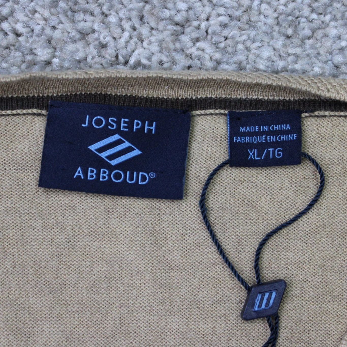 Joseph Abboud Joseph Abboud Sweater Mens XL Chocolate Brown Cotton/Silk/Cashmere V-Neck 2-Tone Size US XL / EU 56 / 4 - 7 Thumbnail