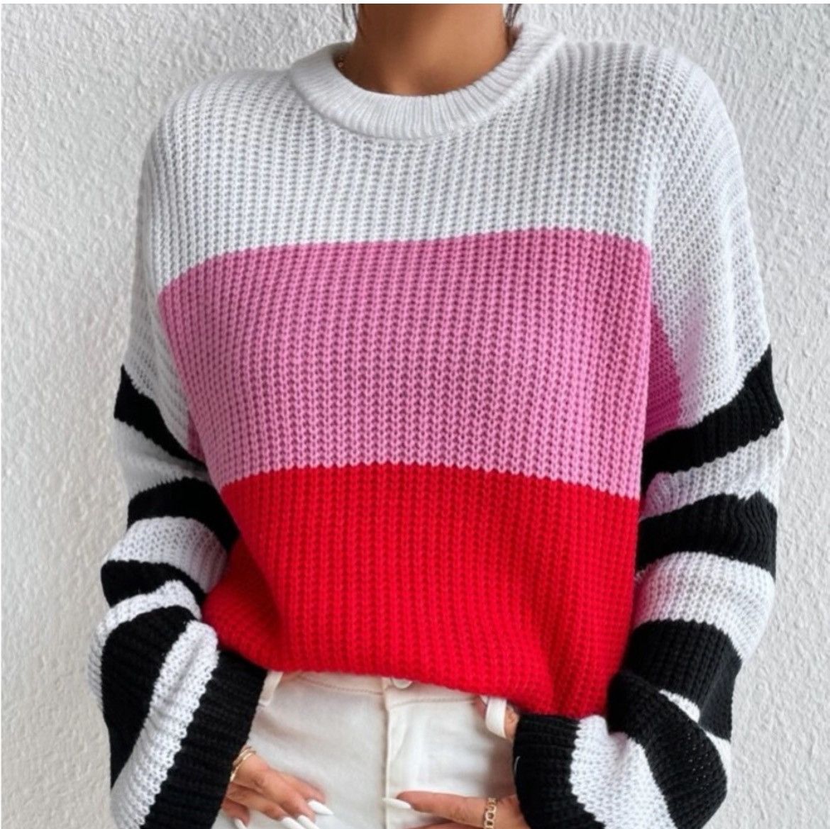 Designer × Other NWT, Lavishly Paris Women’s Colorblock Sweater. Size M / US 6-8 / IT 42-44 - 8 Thumbnail