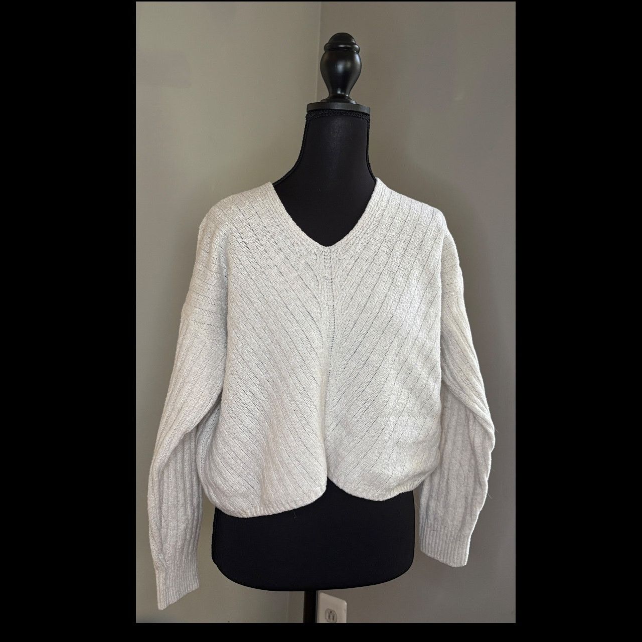 Anthropologie Cream cable knit chevron sweater Size XS / US 0-2 / IT 36-38 - 3 Thumbnail