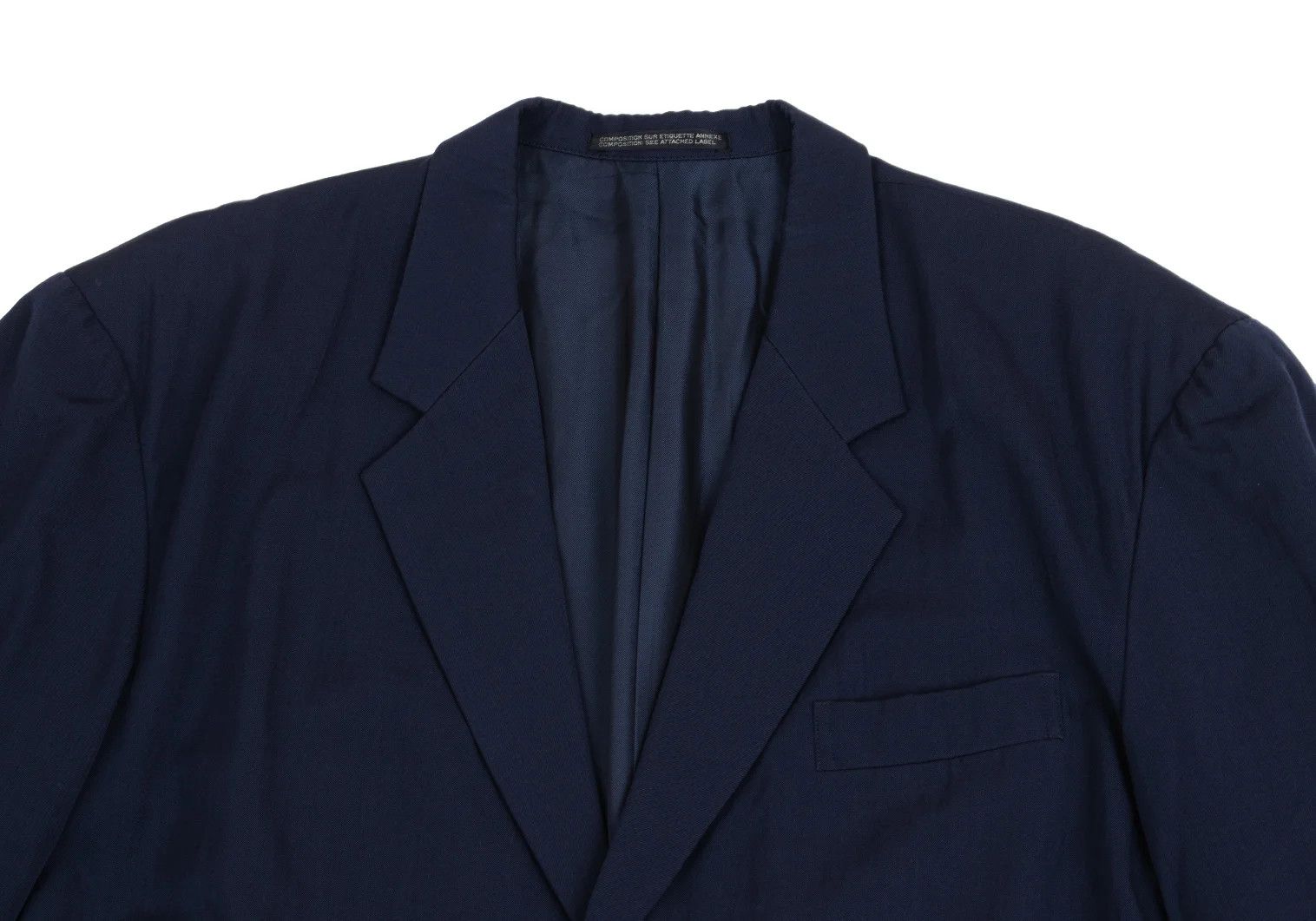 Yohji Yamamoto Yohji Yamamoto Wool Gabardine Jacket Navy M Size US M / EU 48-50 / 2 - 2 Thumbnail