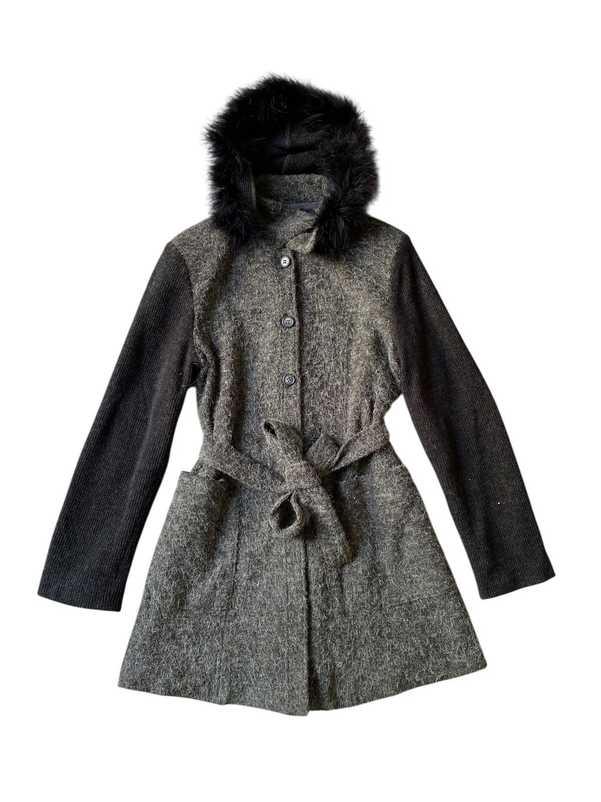 Yohji Yamamoto Atto Cuore Japan Designer Wool Fur Hoodie Jacket Size US S / EU 44-46 / 1 - 1 Thumbnail