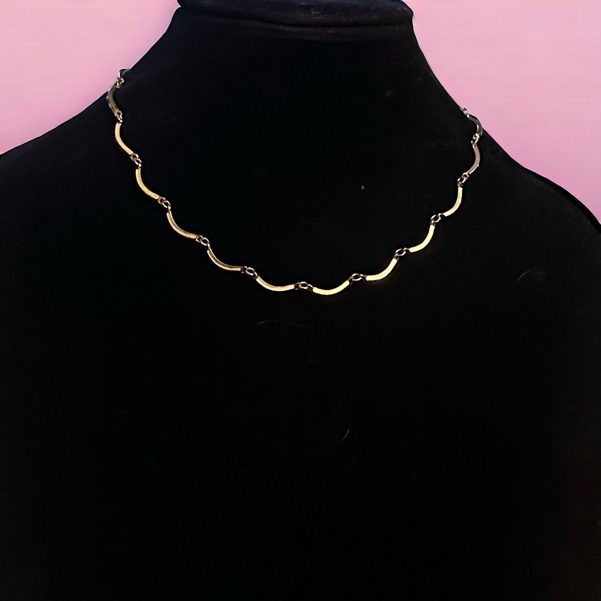 Vintage Vintage gold tone wavy link necklace Size ONE SIZE - 1 Thumbnail