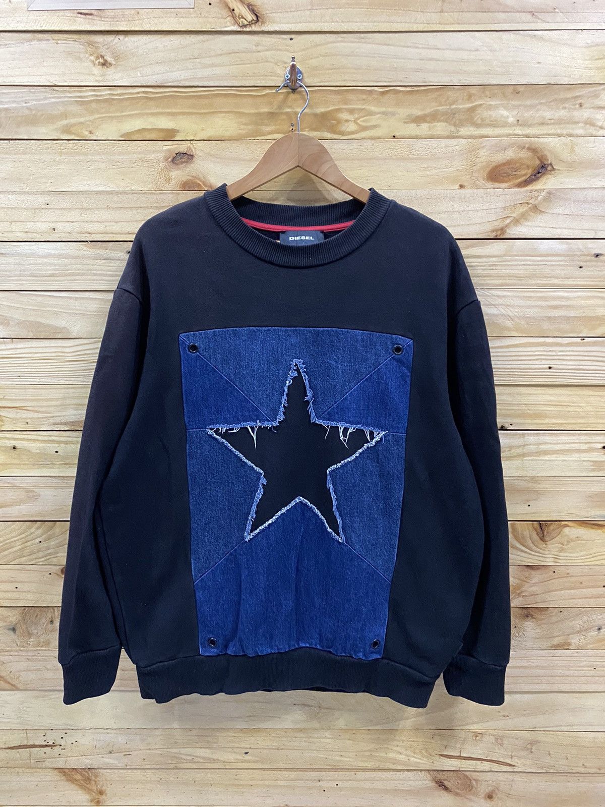 Diesel DIESEL star denim crewneck sweatshirt Size US L / EU 52-54 / 3 - 1 Thumbnail