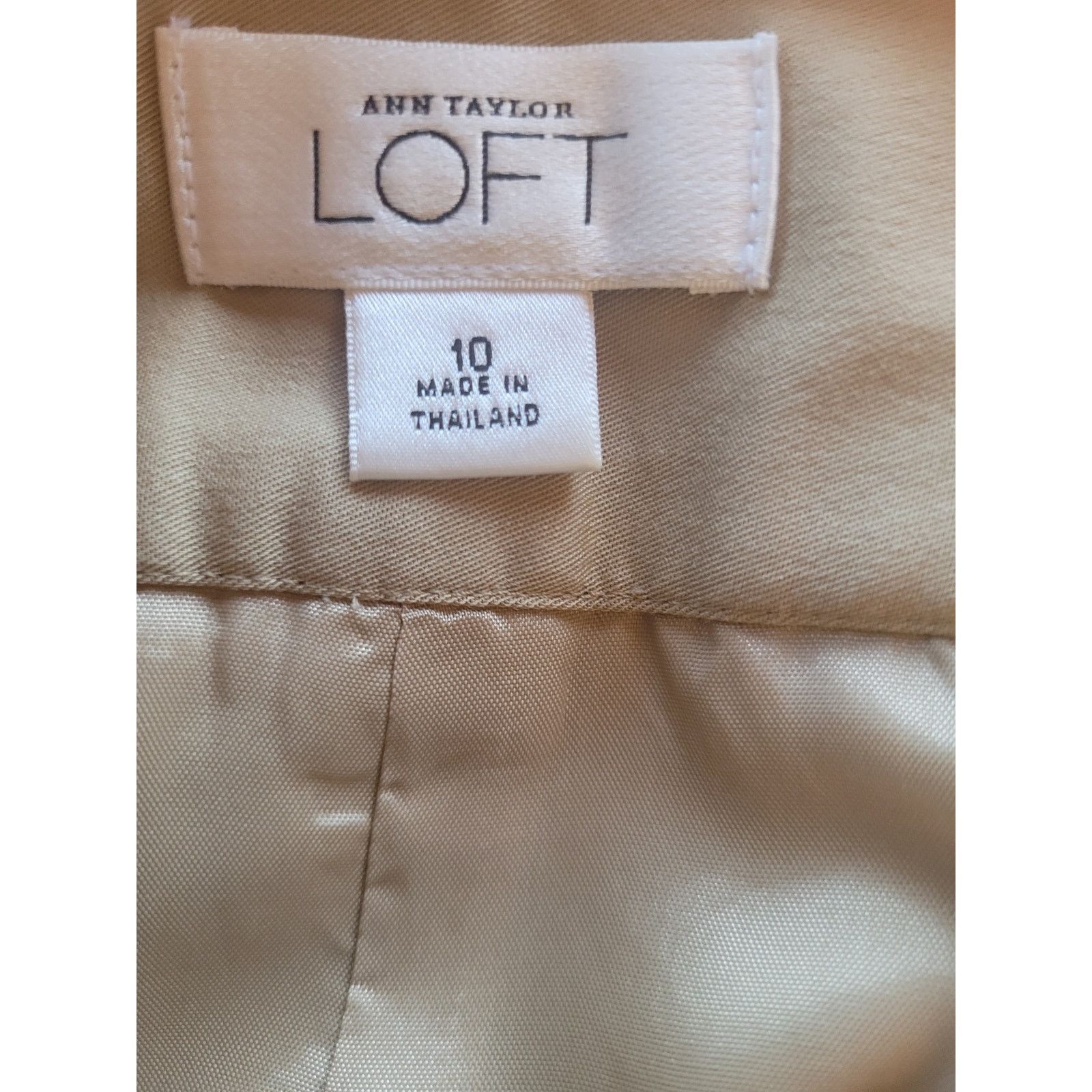 Ann Taylor Ann Taylor Tan Skirt Chino Style Faux Pocket Beltloops Sz 10 Size 32" / US 10 / IT 46 - 6 Thumbnail