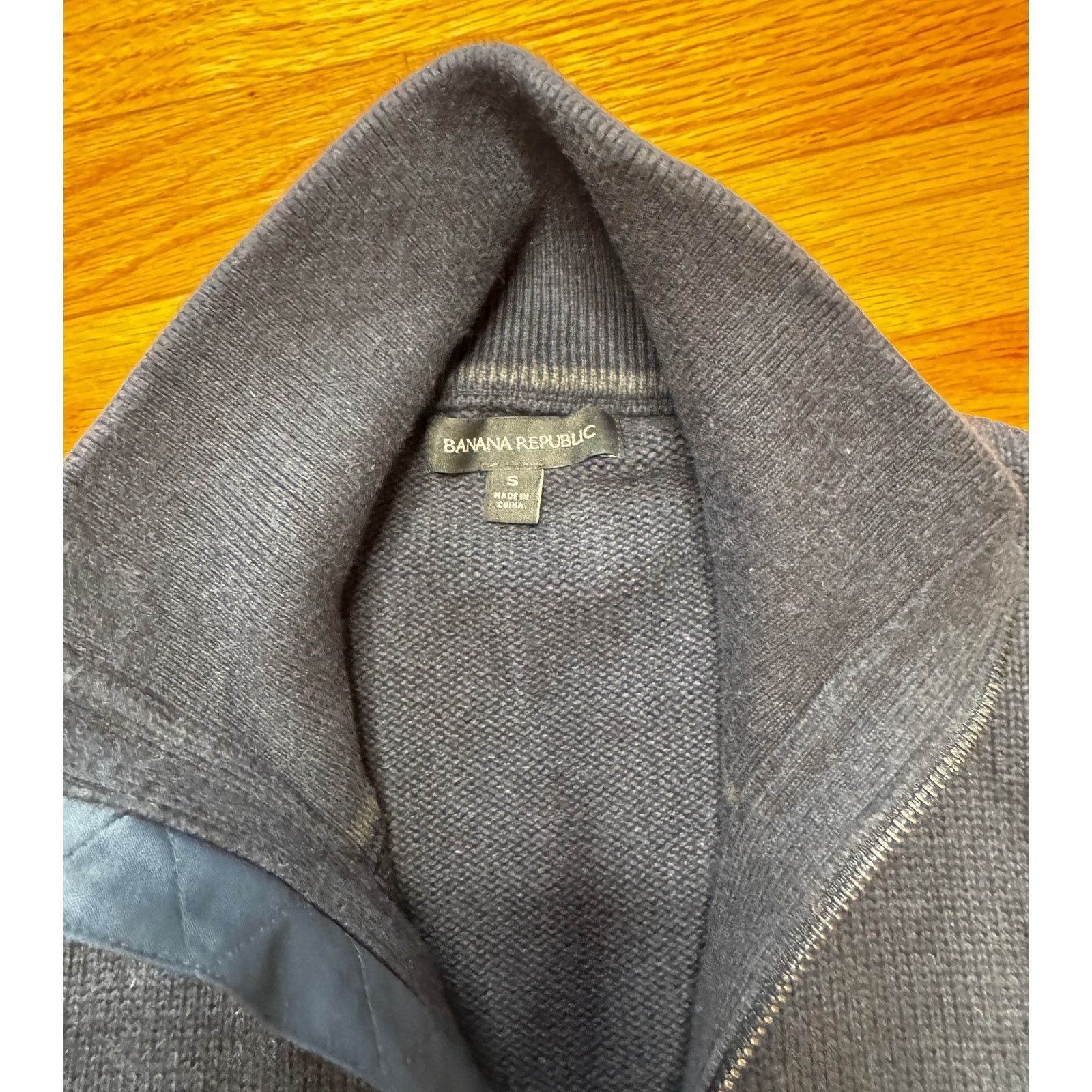 Banana Republic Banana Republic Double Zip Cotton Sweater Navy Fall 2015 Size US S / EU 44-46 / 1 - 2 Thumbnail