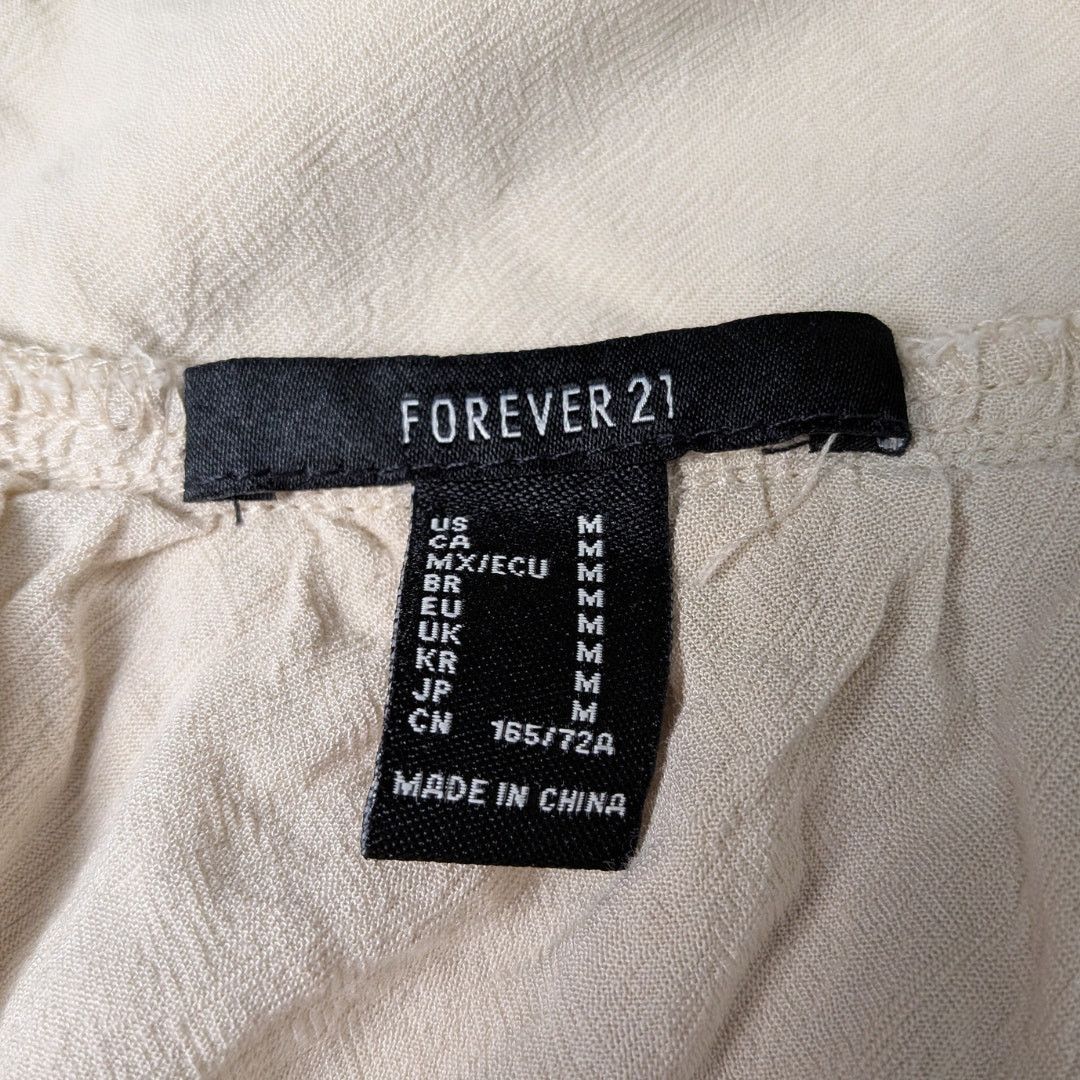 Forever 21 Forever 21 Y2K Creme Tiered Mini Wrap Skirt | Women's M Size 32" / US 10 / IT 46 - 3 Thumbnail