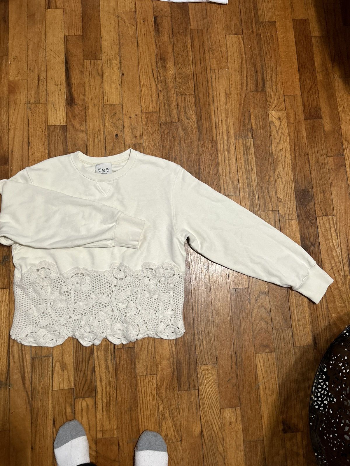 Serita crochet lace sweatshirt