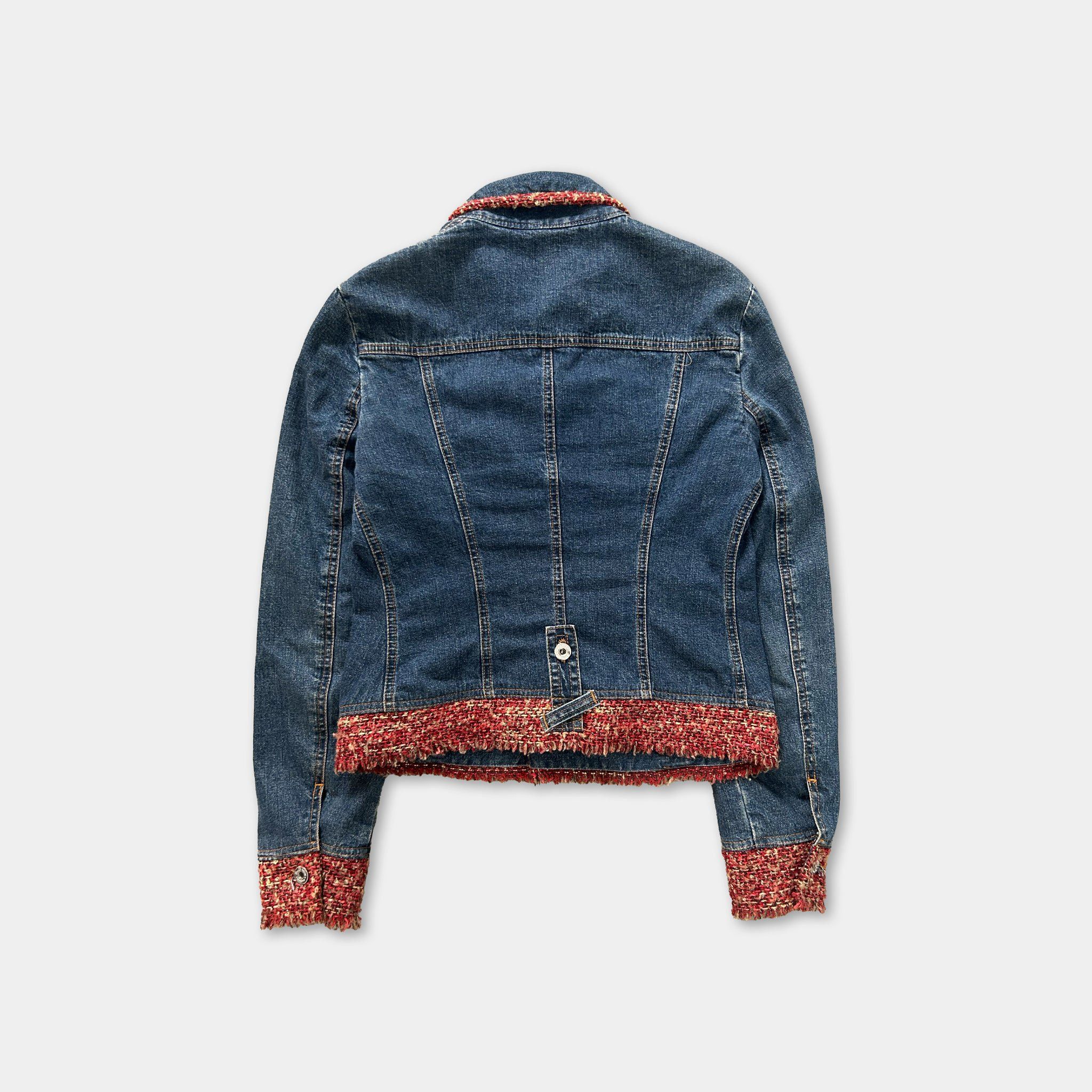Dolce & Gabbana Dolce & Gabbana Red Tweed Denim Jacket Size US S / EU 44-46 / 1 - 4 Thumbnail