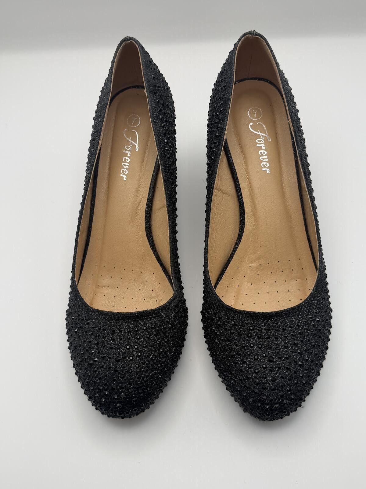 Forever 21 Sparkly Black Rhinestone Wedge Heels - Forever - Size 7 Size US 7 / IT 37 - 3 Thumbnail
