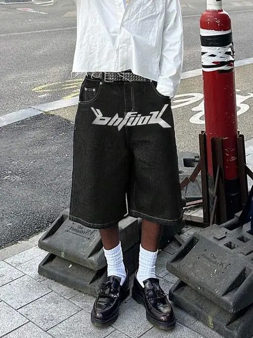 Japanese Brand VINTAGE RETRO 90s drip street shorts jorts Size US 36 / EU 52 - 2 Thumbnail