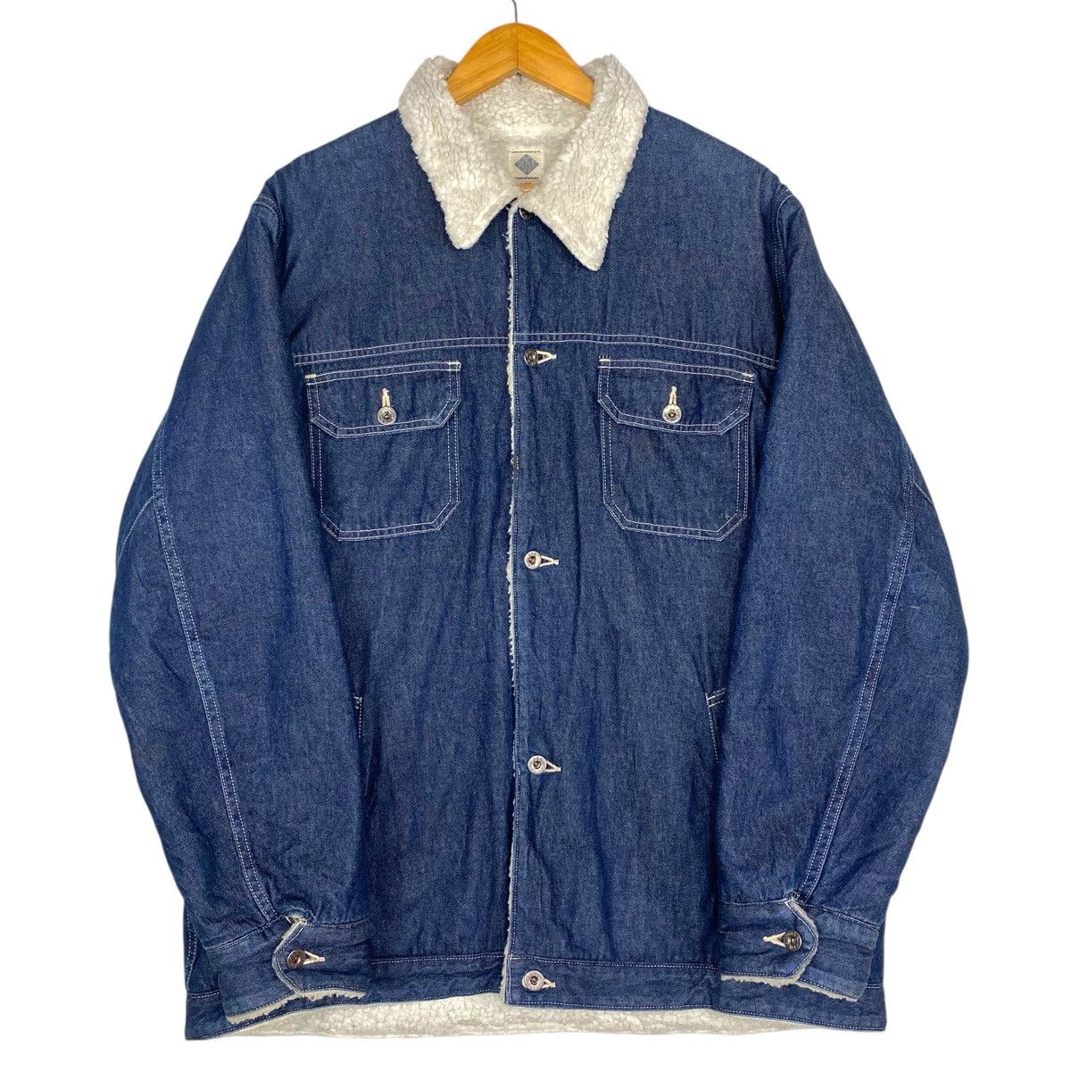 Post Overalls 💥VINTAGE POST OVERALL JAPAN CHORE DENIM SHERPA JACKET Size US XXL / EU 58 / 5 - 1 Thumbnail