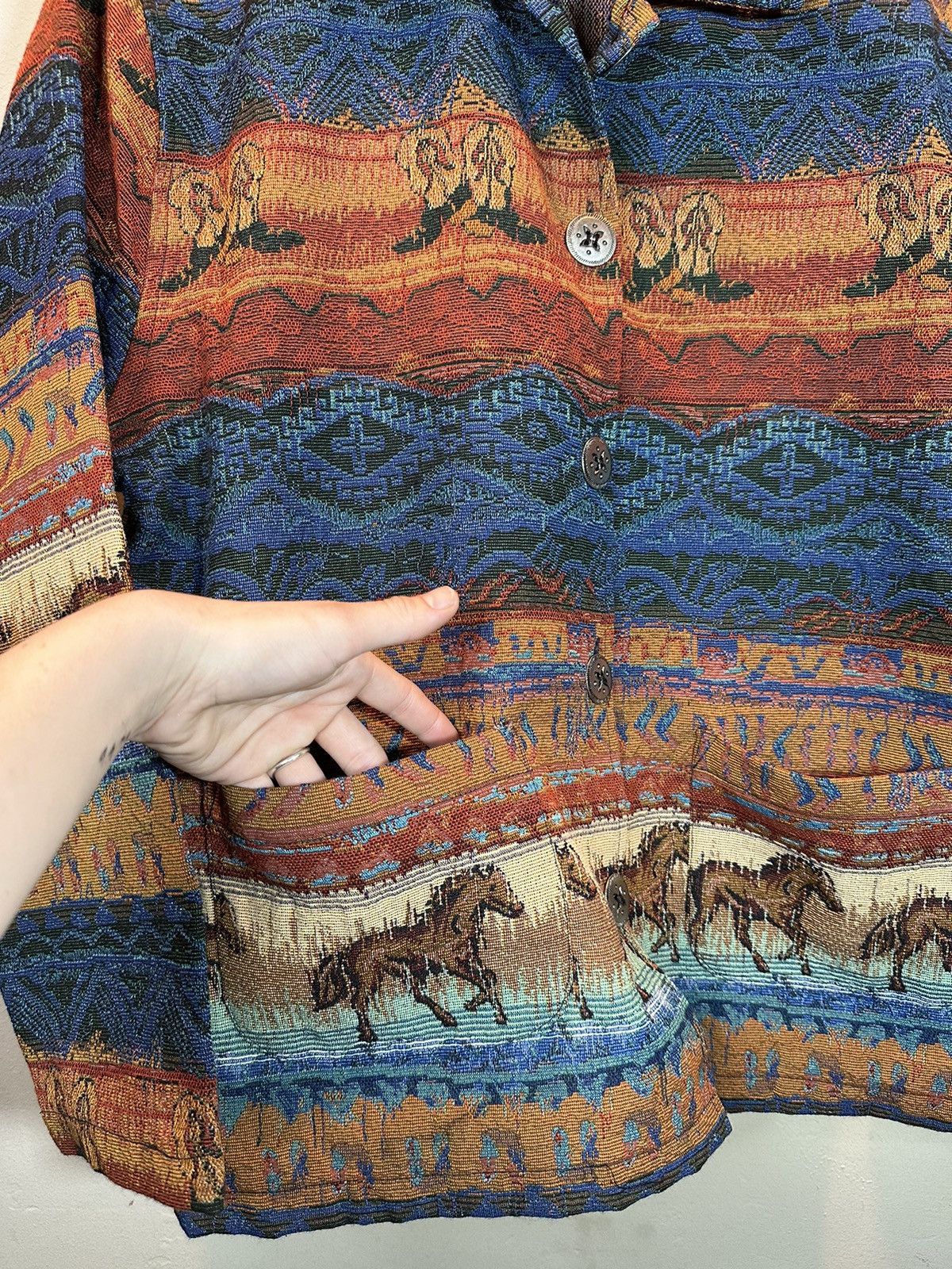 Vintage RARE Vintage Western Cowboy Horse Tapestry Embroidery Jacket Size US M / EU 48-50 / 2 - 7 Thumbnail