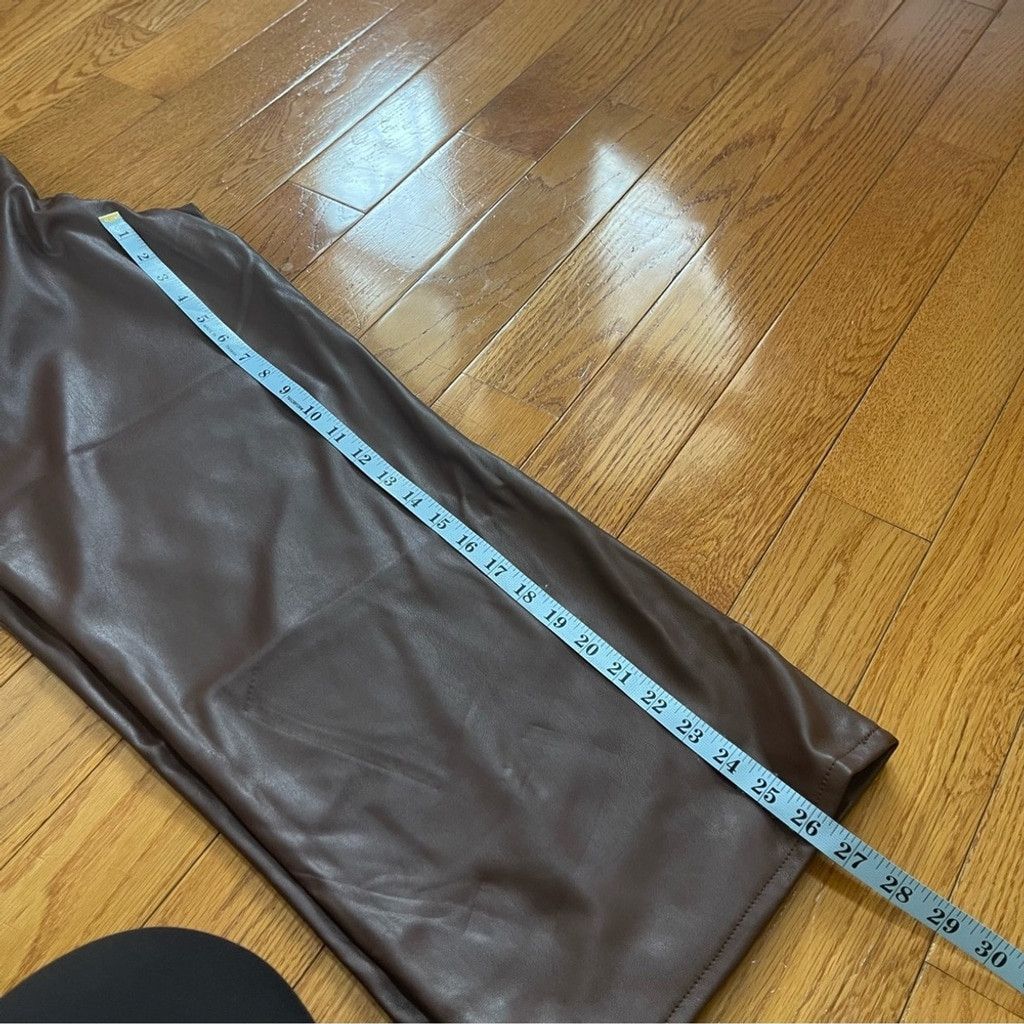 Other Miss Selfridge Faux Leather wide leg pants high waisted 12P Size 34" / US 12 / IT 48 - 5 Thumbnail