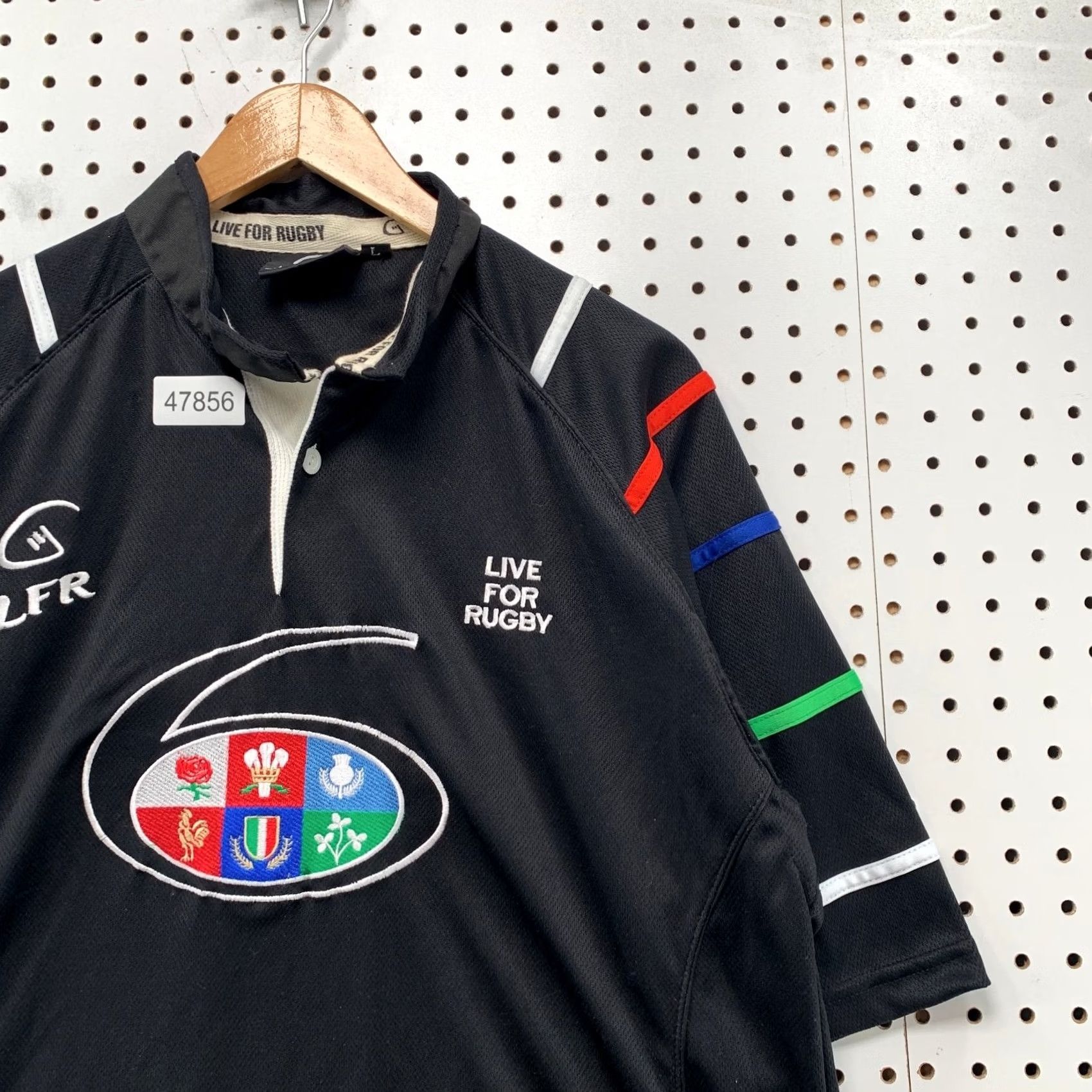 Vintage VINTAGE Live For Rugby Polo Shirt Men L Black 6 Nation Embroidered Short Sleeve Size US L / EU 52-54 / 3 - 7 Thumbnail