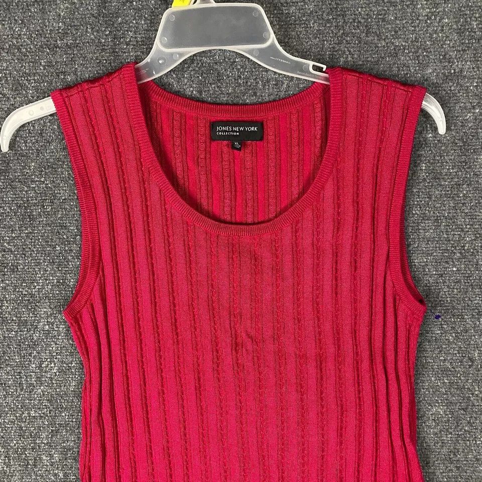 Jones New York Jones New York Tank Top Women's XL Hot Rayon Blend Adults Size XL / US 12-14 / IT 48-50 - 2 Thumbnail