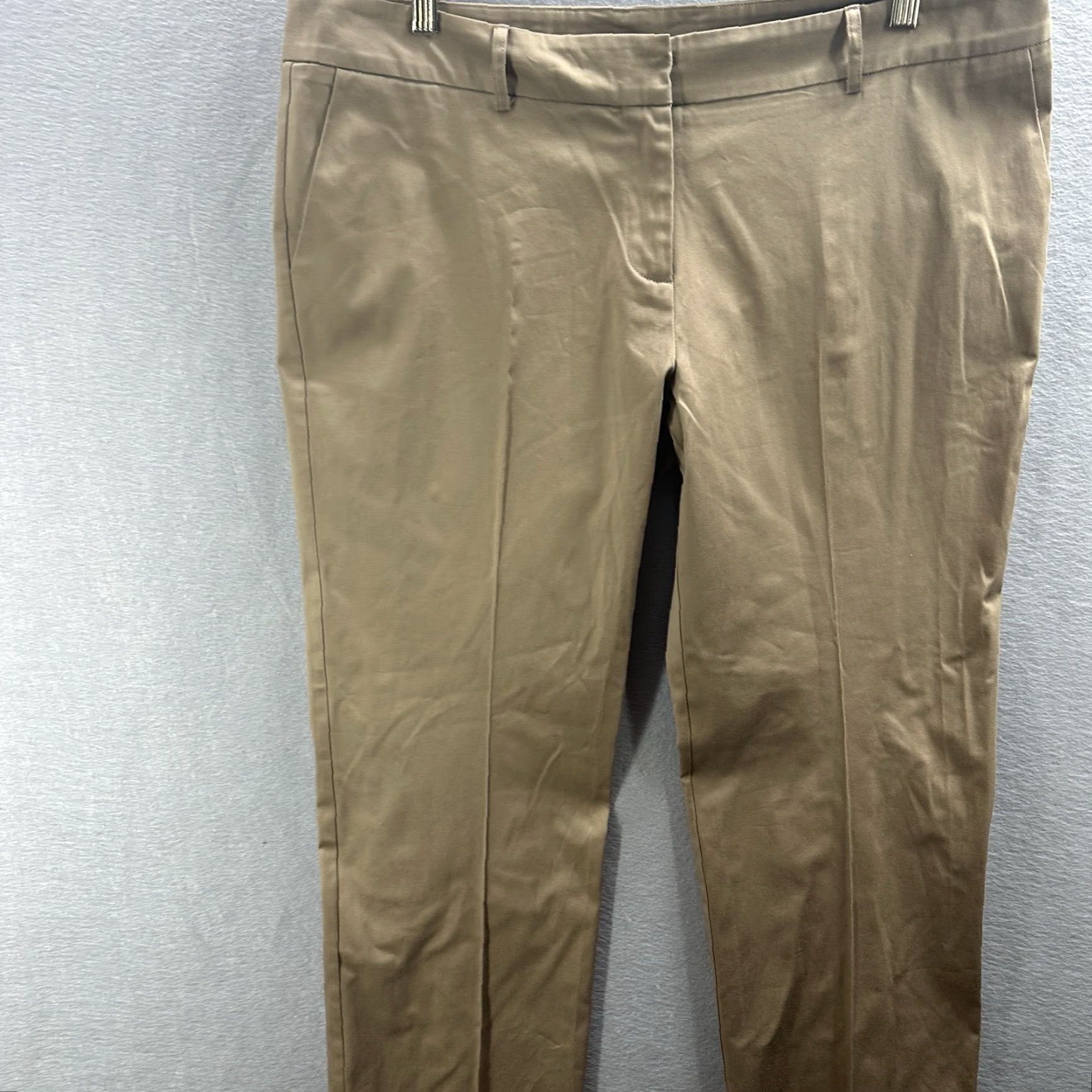 Vintage MeimeiJ Pants Women L Beige High-Rise Cropped Trousers - Solid Cotton Blend 24in Inseam Boho Preppy 90s Style Mens? Size 36" / US 14 / IT 50 - 5 Thumbnail