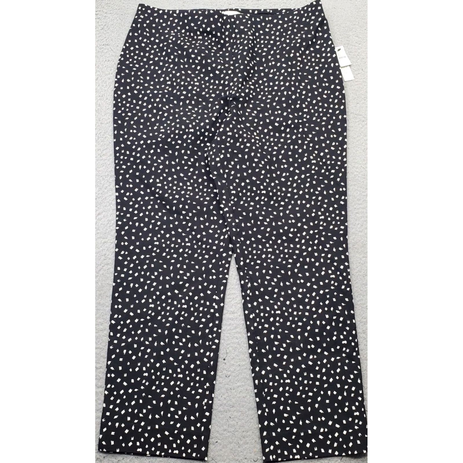 Talbots Talbots Cropped Pants Womens 12 Multicolor Geometric Flat Front Elastic Waist Slimming Regular Size 12 Womens Size 34" / US 12 / IT 48 - 2 Thumbnail