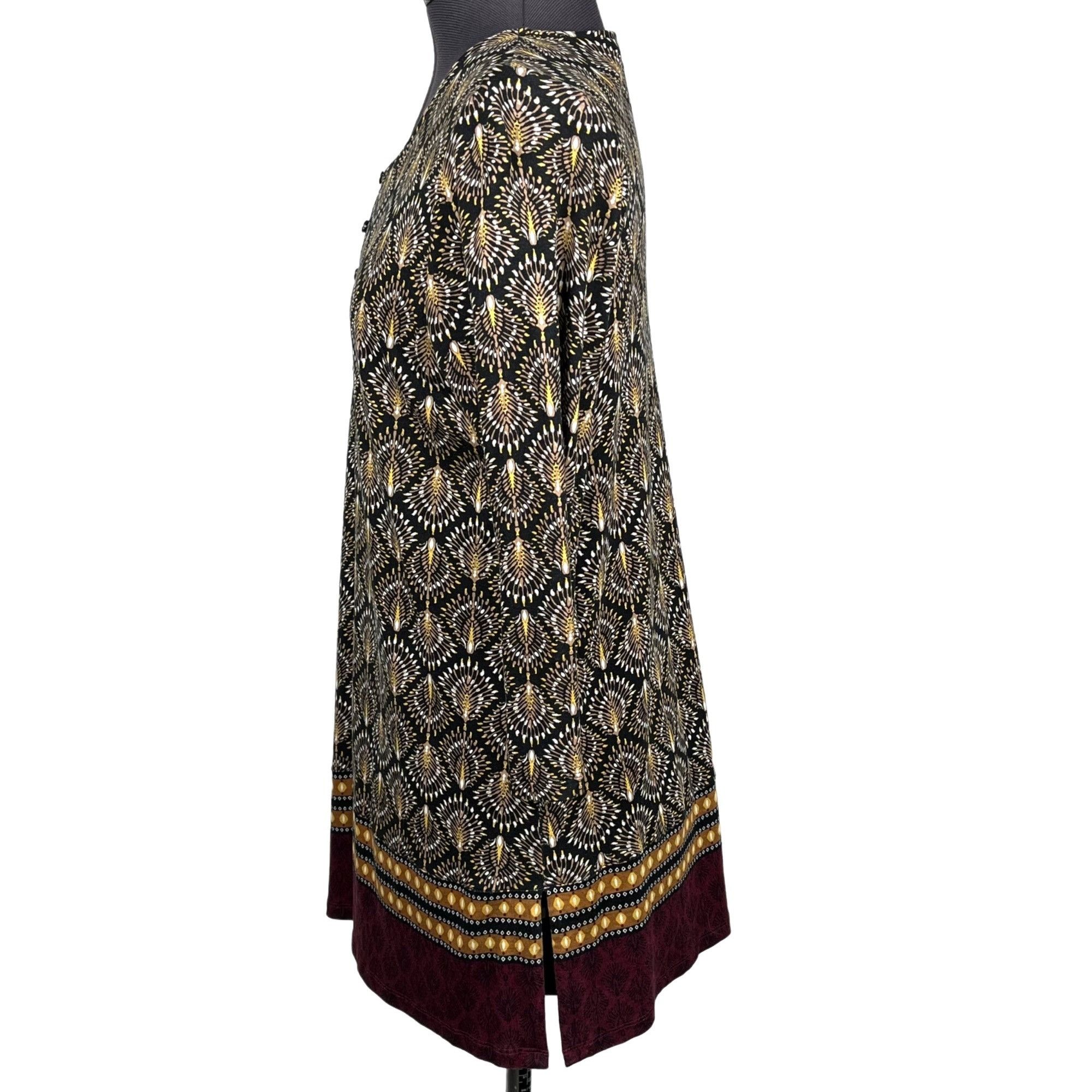 Other J. Jill Women's Black/Brown Print Top Tunic 3/4-Sleeve Scoop Size S / US 4 / IT 40 - 3 Thumbnail
