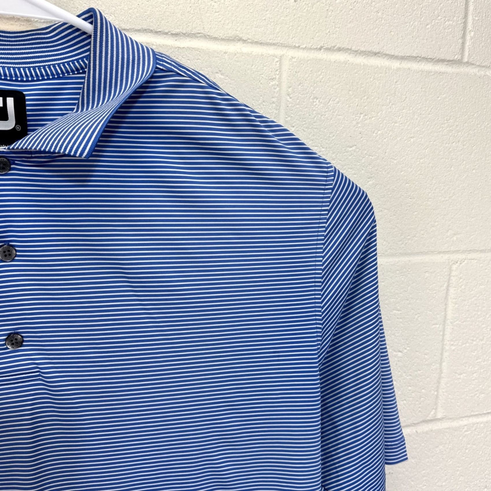 Footjoy FootJoy Polo Shirt Striped Short Sleeve Blue FJ Golf Shirt XL Men’s Regular Size Size US XL / EU 56 / 4 - 5 Thumbnail