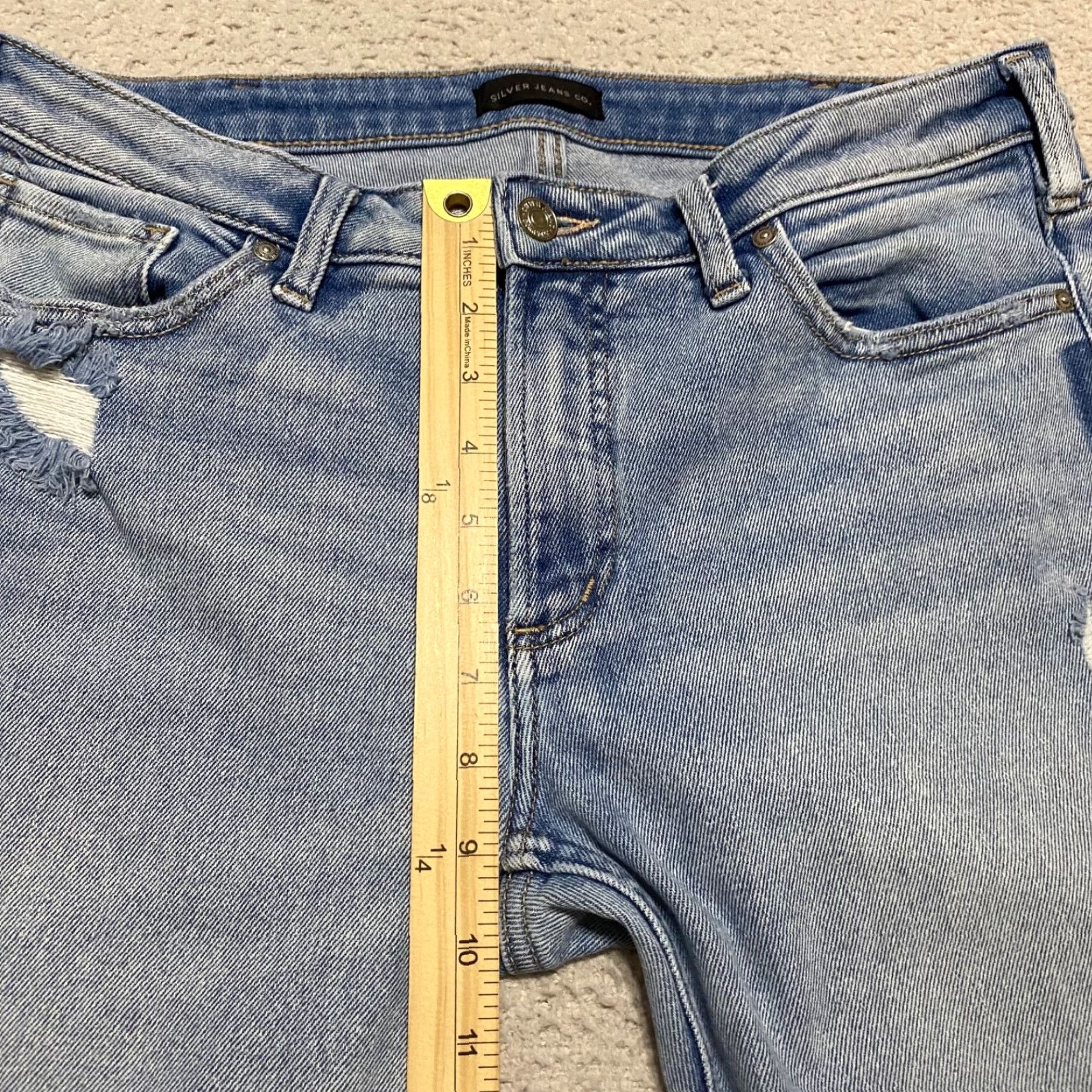 Silver Jeans Co. Silver Jeans Jeans Blue Denim Medium Wash Skinny 32x29 Womens Distressed Pockets Regular Size 24" / US 00 / IT 34 - 4 Thumbnail