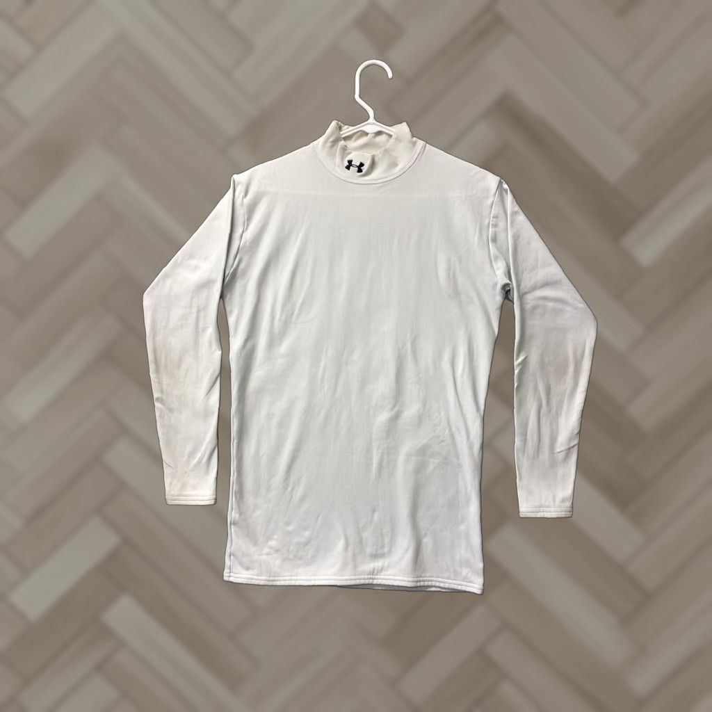 Under Armour VINTAGE Under Armour Women's Athletic Compression Mock Neck Shirt XL White Activewear Size XL / US 12-14 / IT 48-50 - 1 Thumbnail