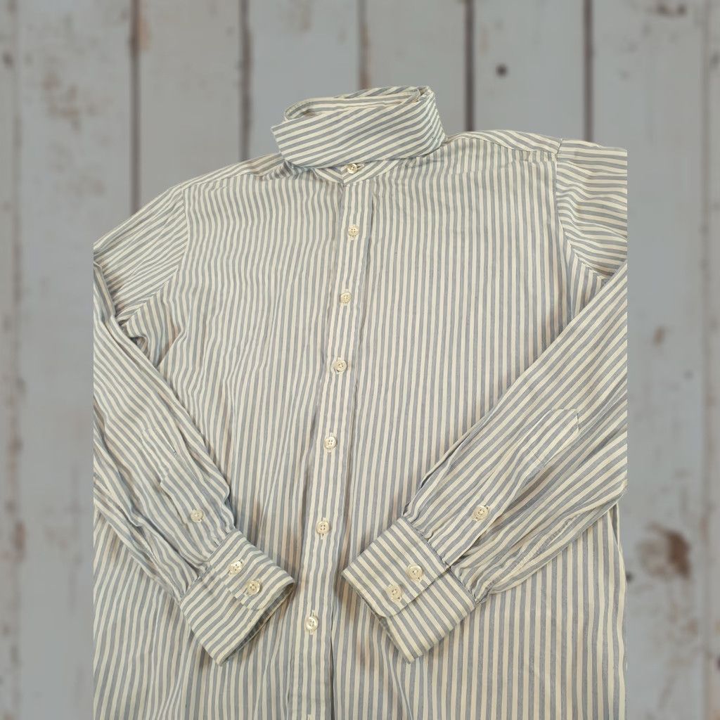 Vintage VINTAGE Essex Shirt Mens 40 Stripe Detachable Club Collar Made in USA Dress 80s Size 40R - 1 Thumbnail
