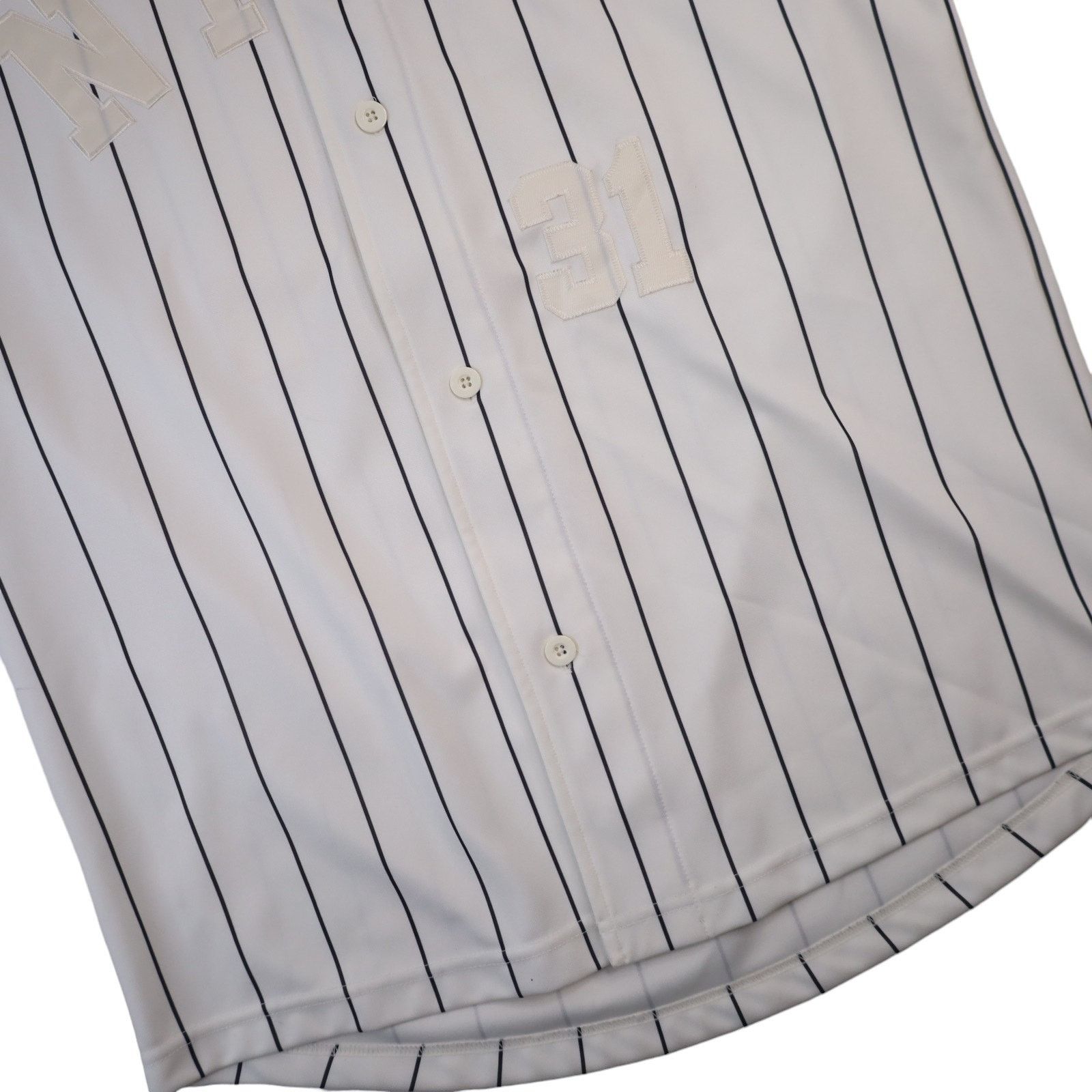 Nike × Vintage Vintage Nike All Sewn Spellout Pin Striped Baseball Jersey Size US L / EU 52-54 / 3 - 3 Thumbnail