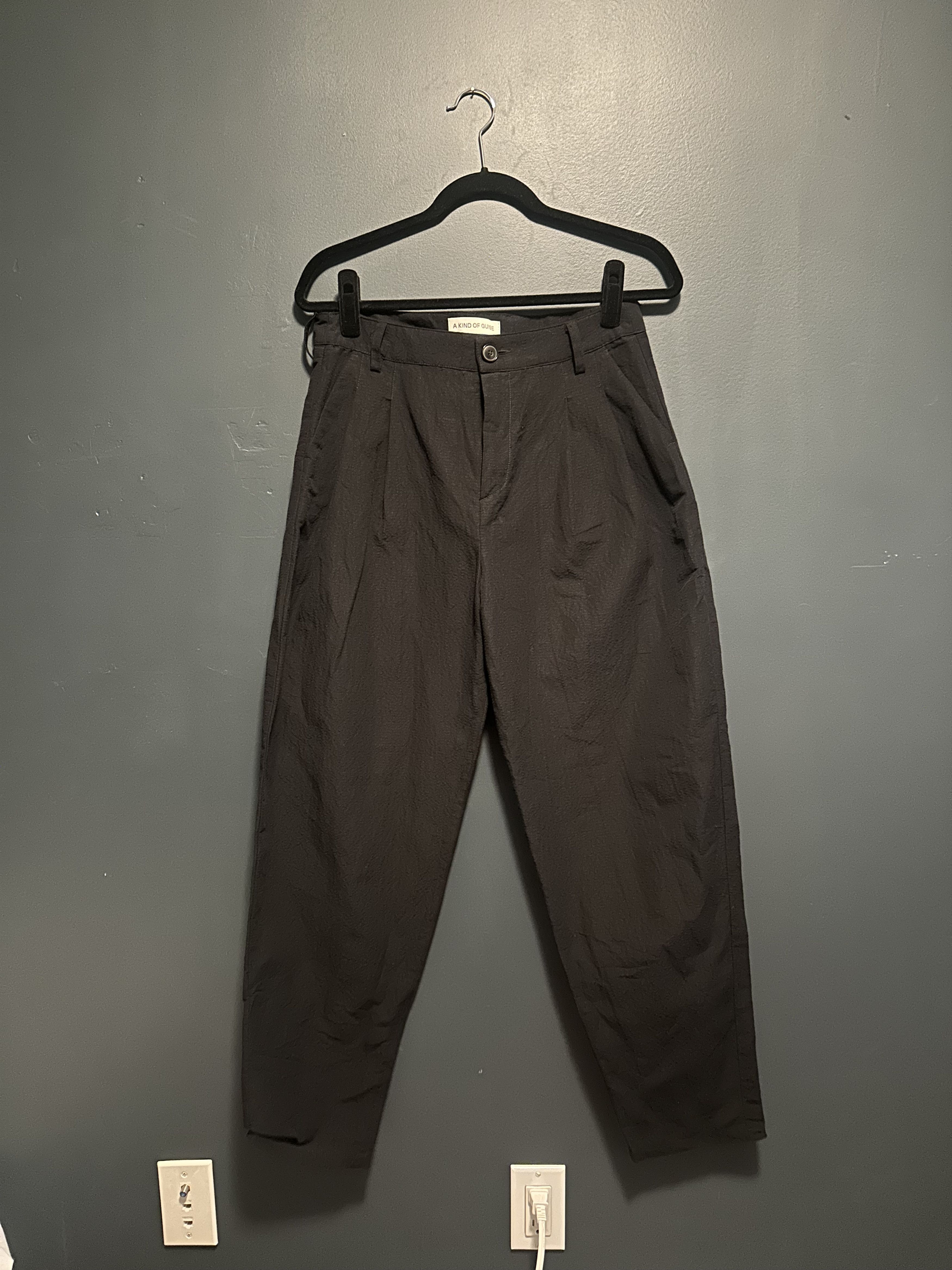 A Kind Of Guise Black Folded Wide Cotton Casual Pants Size US 28 / EU 44 - 1 Thumbnail