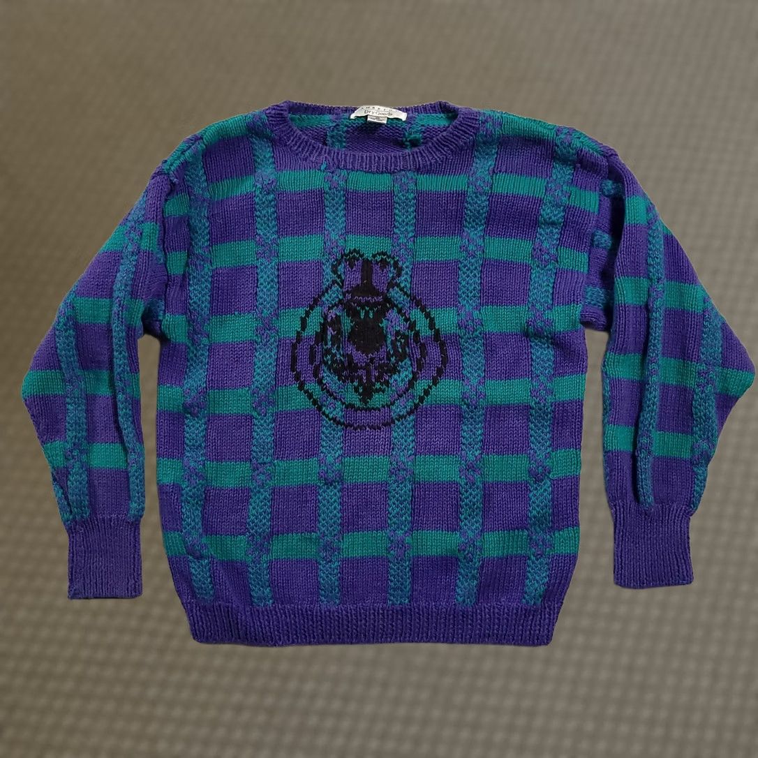 Vintage VINTAGE Cambridge Dry Goods Sweater Womens M Purple Green Crewneck 80s Size M / US 6-8 / IT 42-44 - 1 Thumbnail