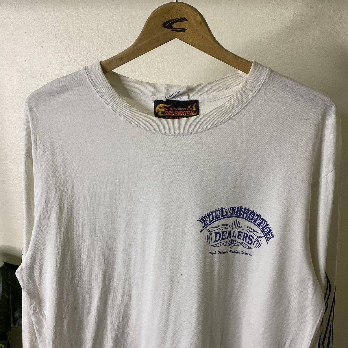 West Coast Choppers Vintage Y2K Full Throttle Motor Works Wear Flaming Sleeve LS Size US L / EU 52-54 / 3 - 8 Thumbnail