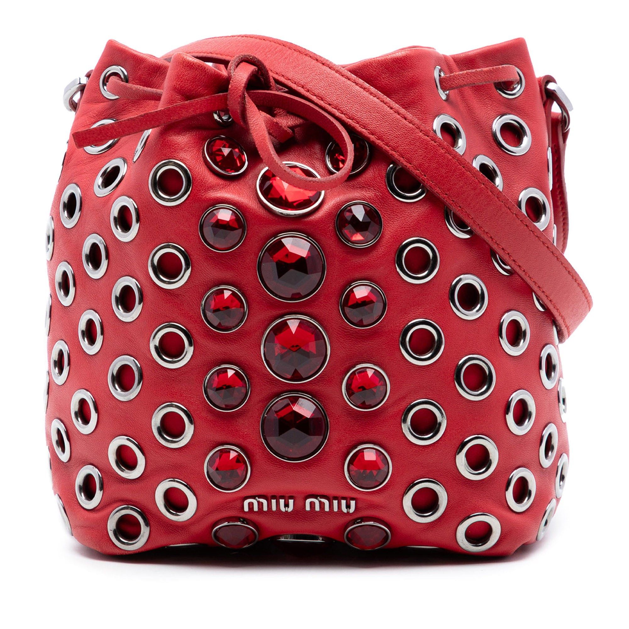 Miu Miu Jeweled Nappa Grommet Starlight Bucket Bag Size ONE SIZE - 1 Thumbnail