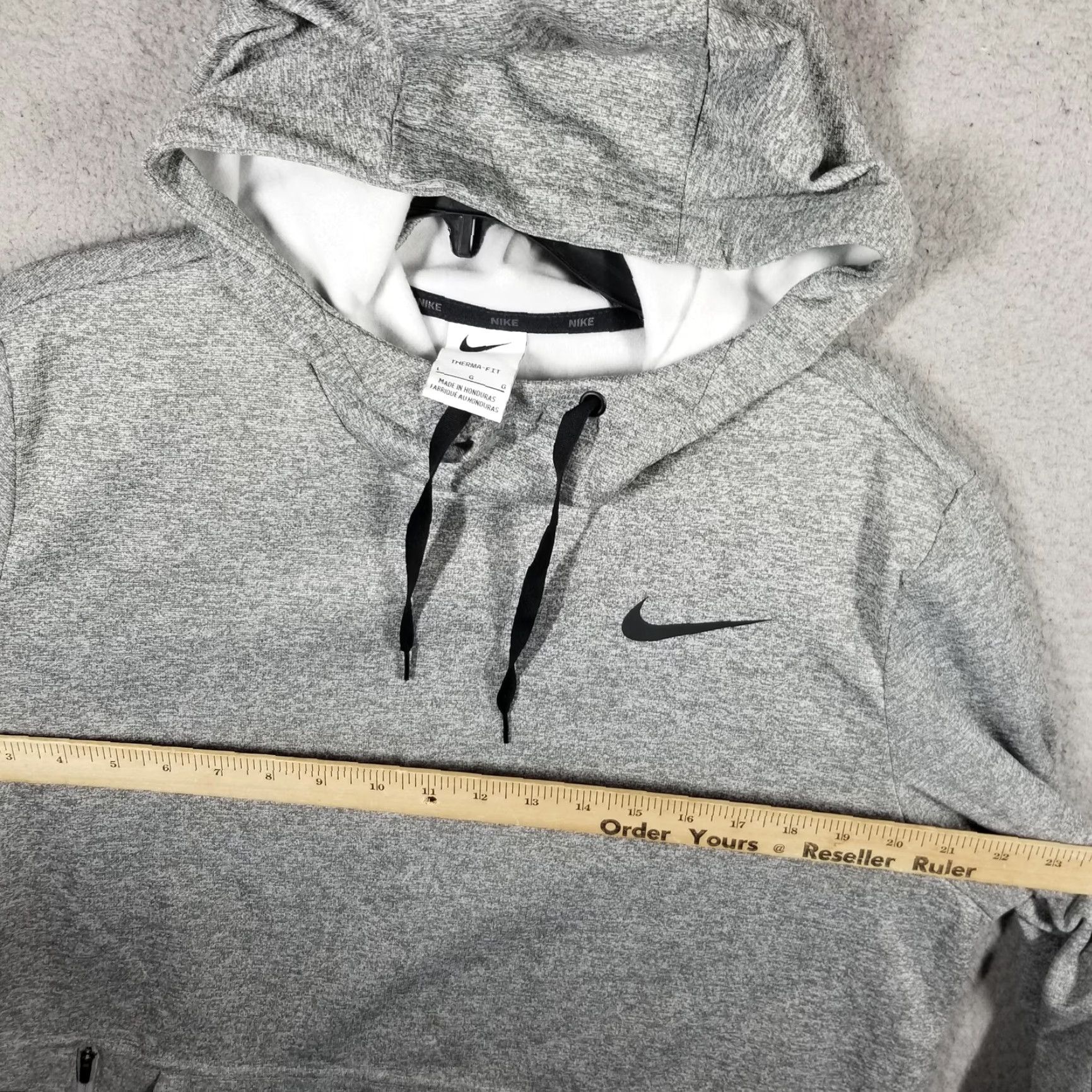 Nike Nike Therma-FIT Hoodie Mens Large Gray Pullover Swoosh Zip Pocket CU6214-063 Size US L / EU 52-54 / 3 - 6 Thumbnail