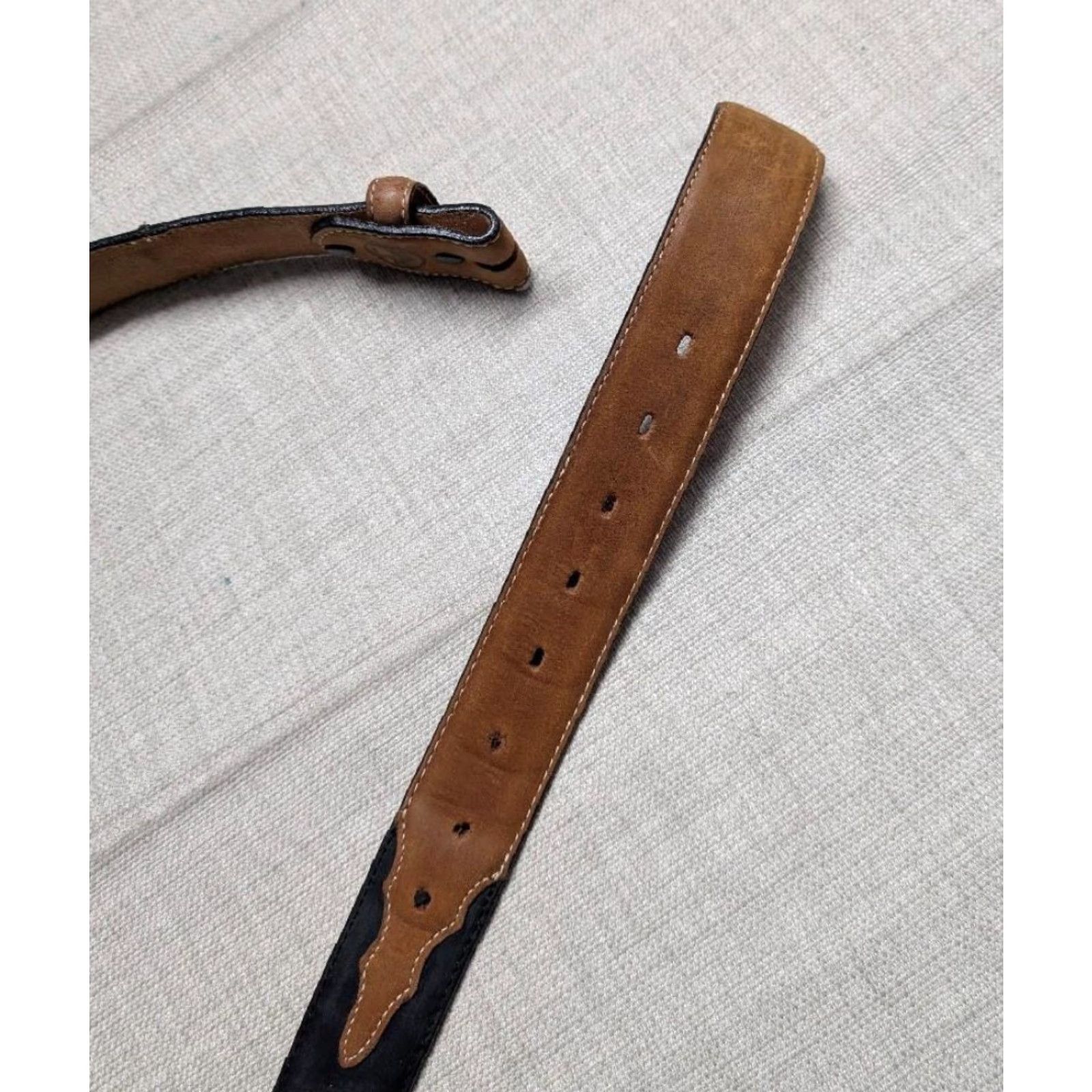 Vintage VINTAGE Silver Creek WESTERN Belt Buckle Leather Belt 50 Men Brown/Black Western 50 Cowboys Rodeo Southwestern USA Made Belt Mens Size ONE SIZE - 6 Thumbnail