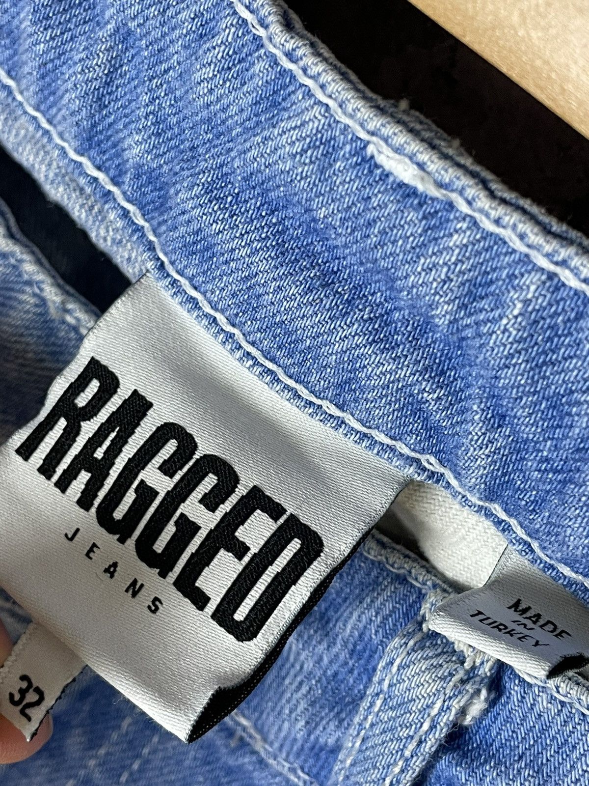 Japanese Brand Ragged Denim Y2K Distressed Style Knitted Denim Jeans Size 32" / US 10 / IT 46 - 8 Thumbnail
