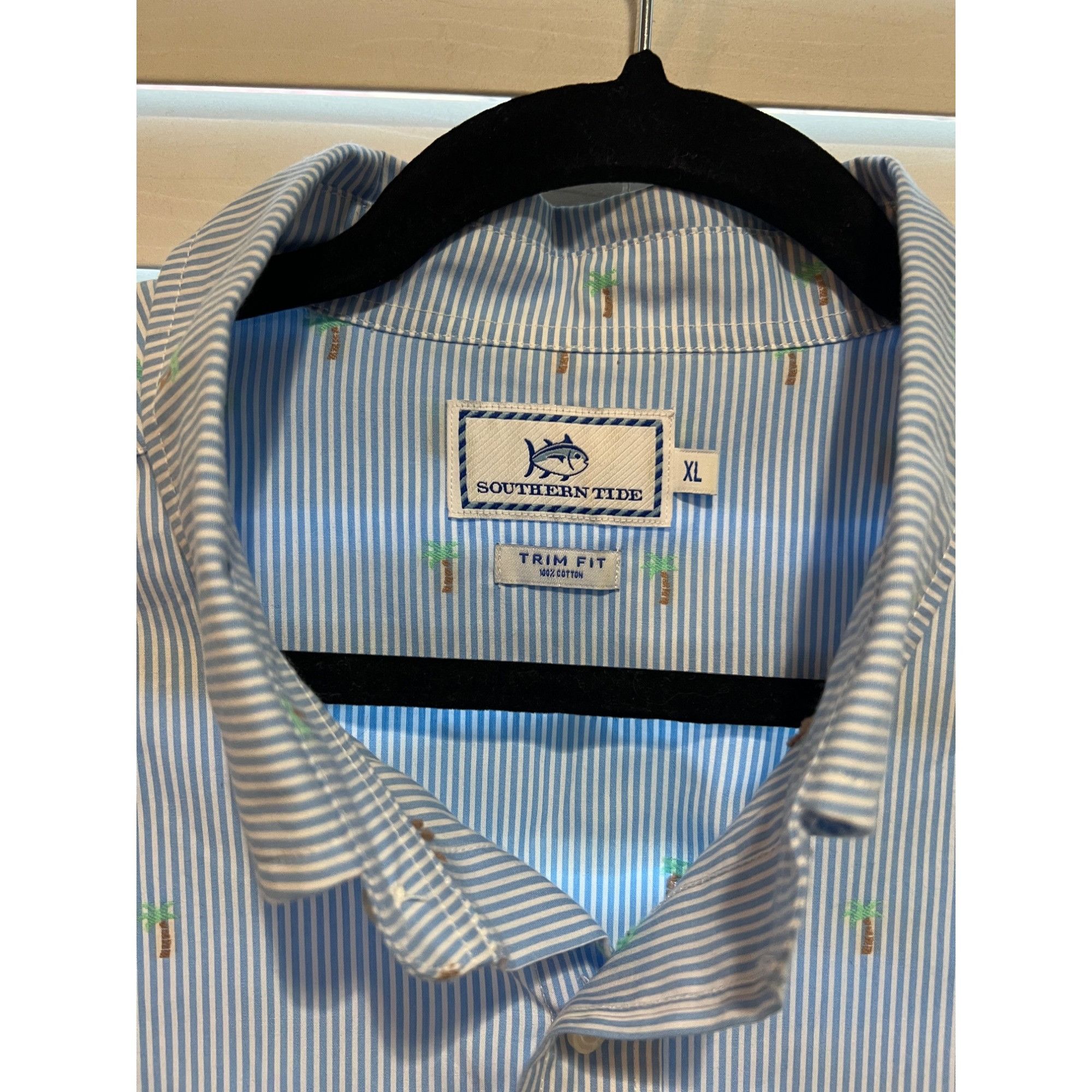 Southern Tide Southern Tide Palm Tree Short Sleeve Button Up Shirt - Size Size US XL / EU 56 / 4 - 2 Thumbnail