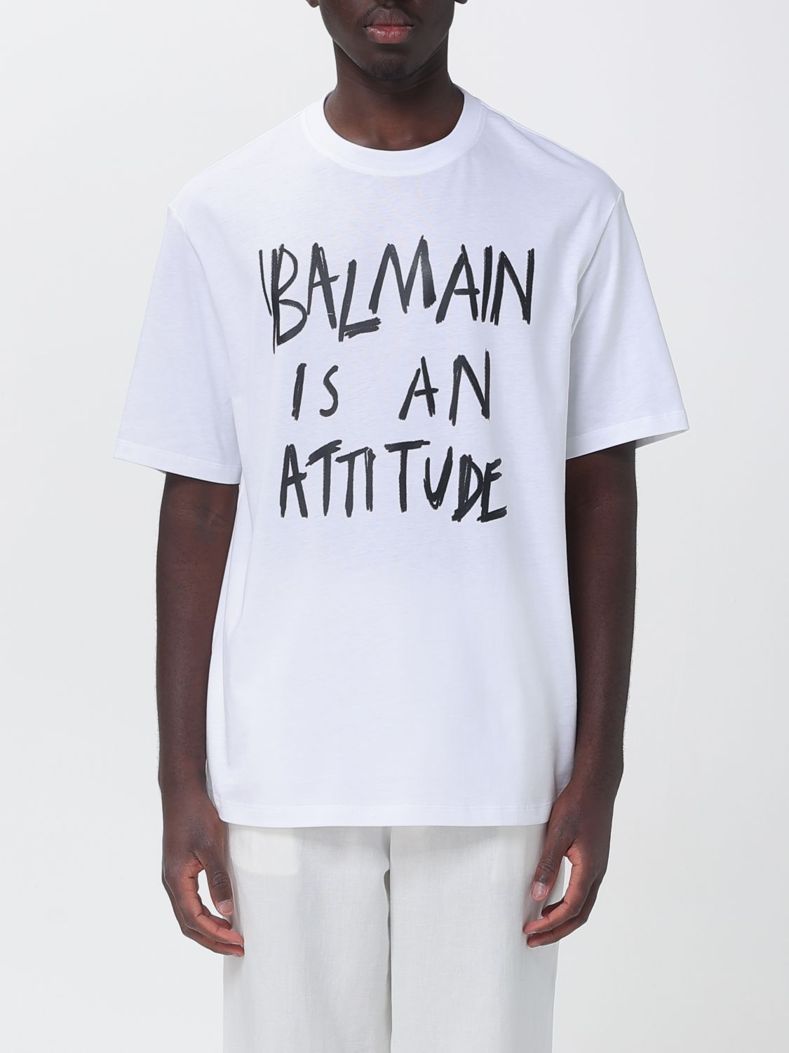 Balmain T-Shirt Men White, Men's