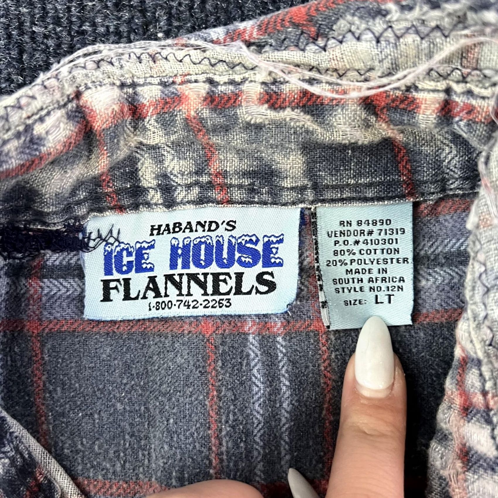 Vintage VINTAGE Haband's Ice House Flannels Shirt Mens LT Gray Plaid Button Long Sleeve Size US L / EU 52-54 / 3 - 6 Thumbnail