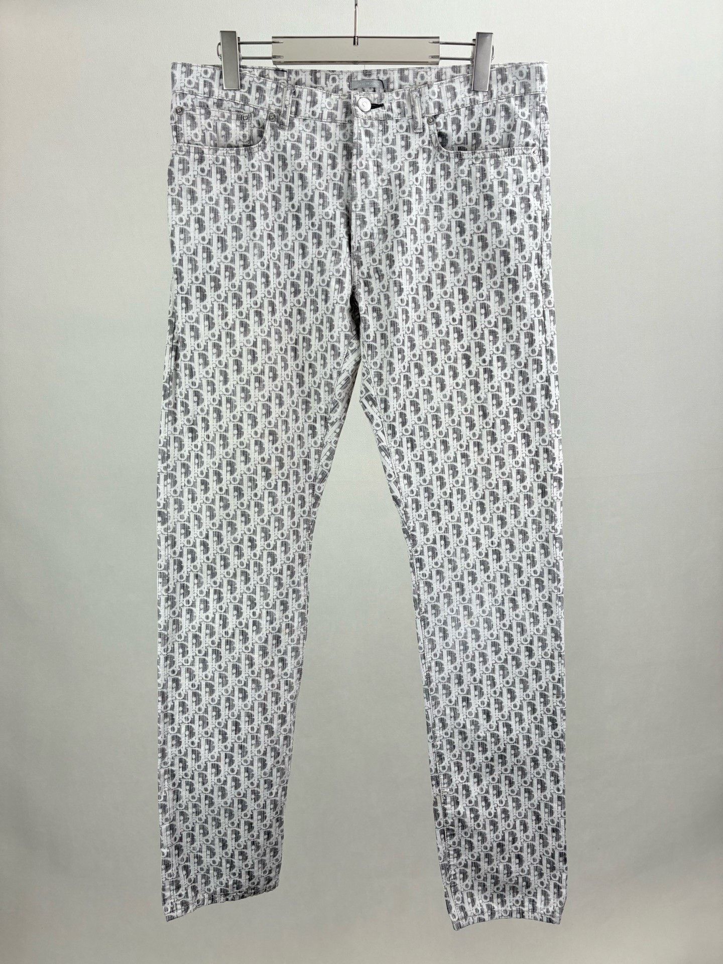 Dior Dior Men's Gray Monogram Denim Shorts Size US 33 - 1 Thumbnail